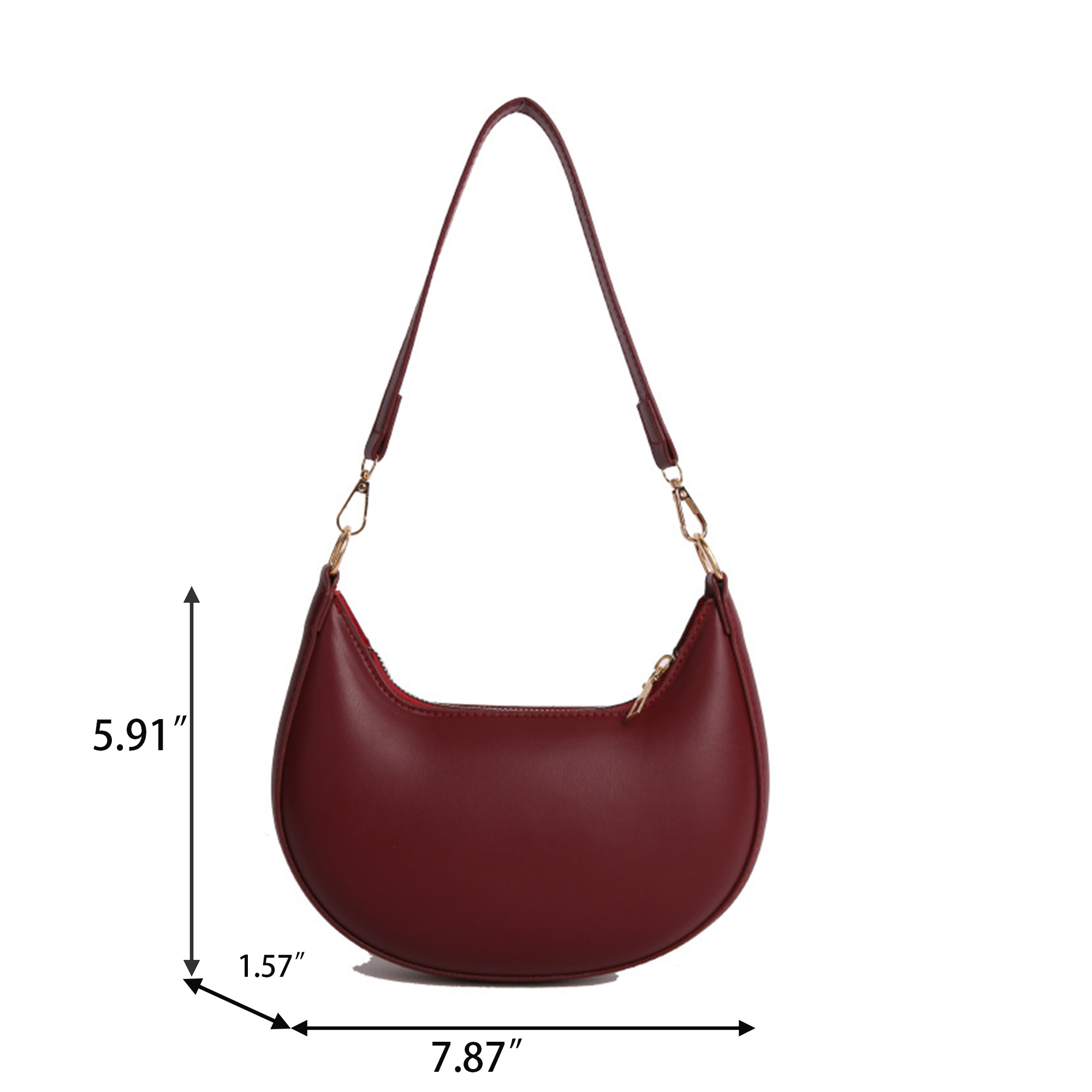 PU Leather Crescent Shoulder Hobo Purses for Women 7