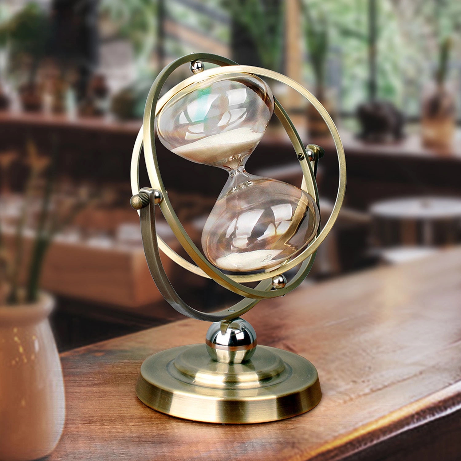 Brass Hourglass 60 Minute Vintage Metal Sand Timer 2
