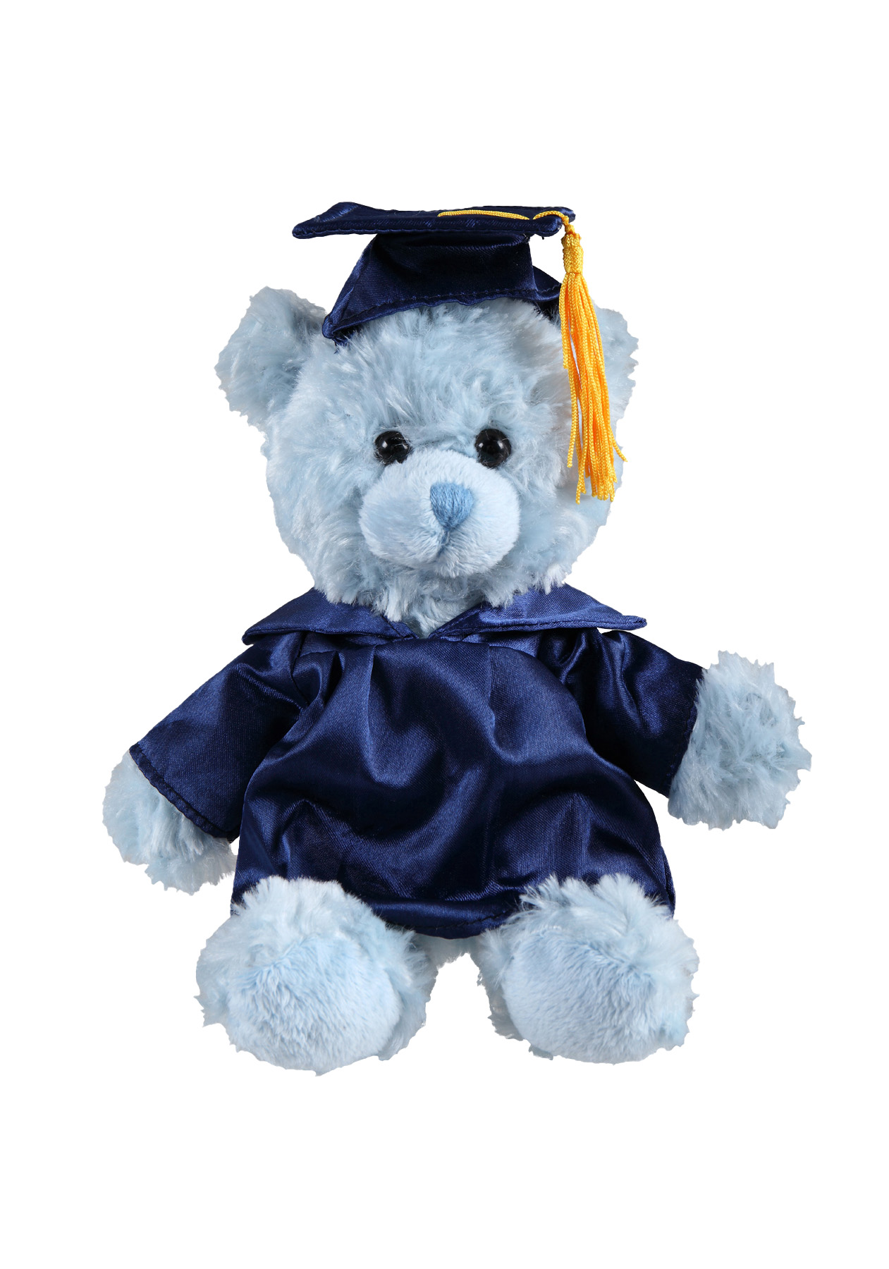 soft plush Blue Curly Sitting Bear with graduation cap &gown 5