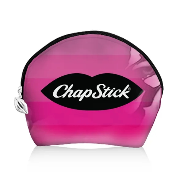 Half Moon Cosmetic Bag with Clear Vinyl Overlay 1