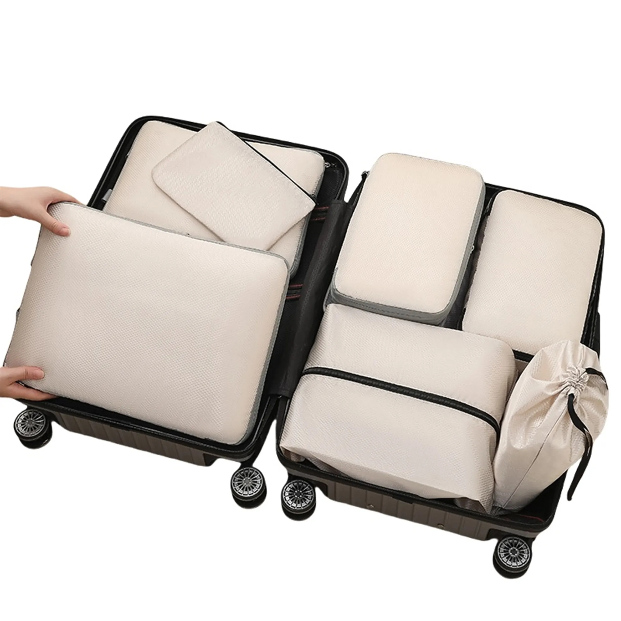 8 Set Compression Packing Cubes Travel Accessories 5