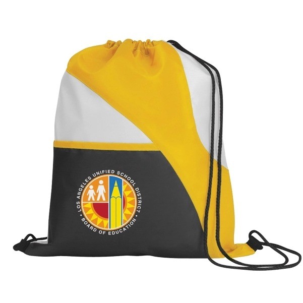 Tri-Color Sports Drawstring Backpack ( 14" X 16.5" ) 4