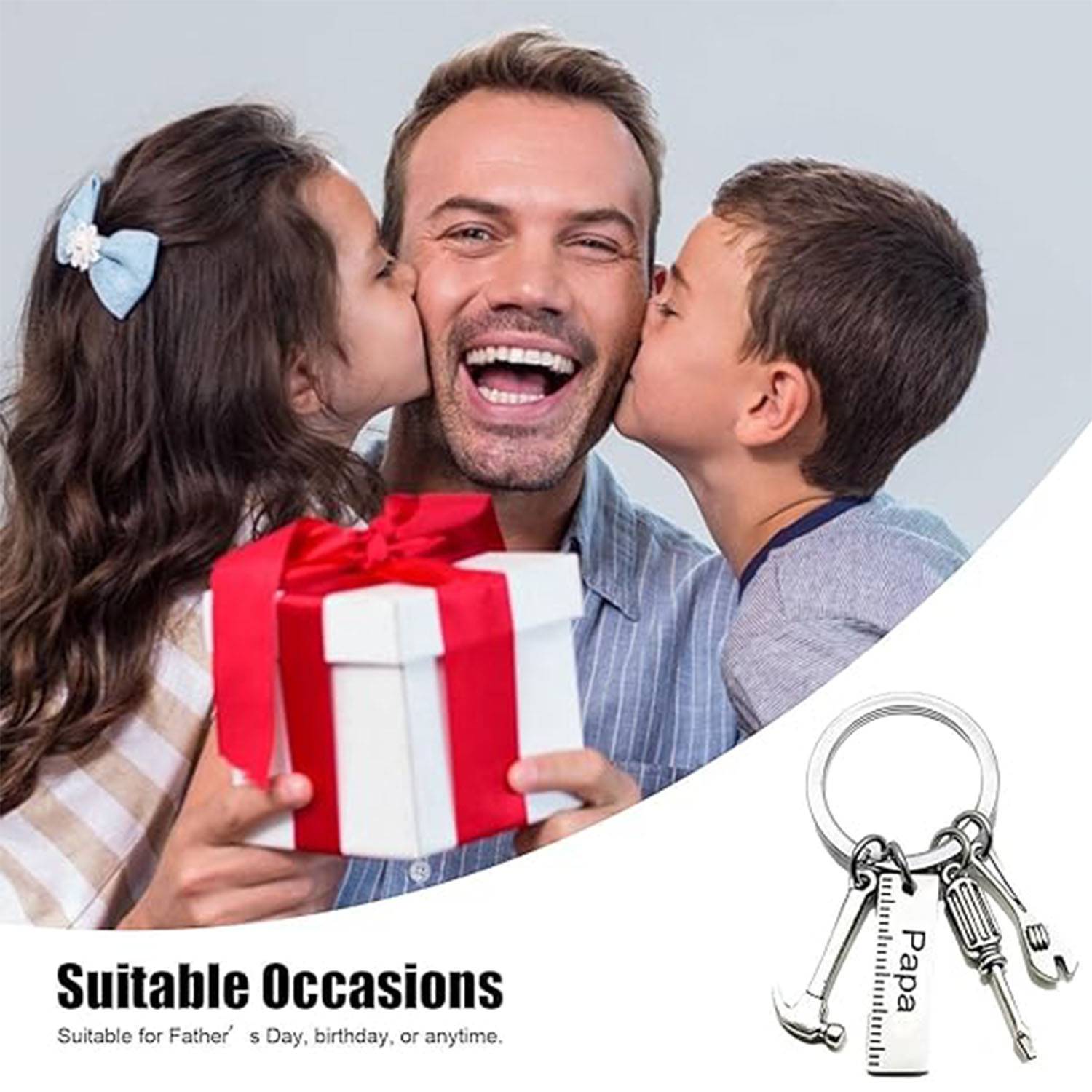 Screwdriver And Wrench Shaped Stainless Steel Keychain 5