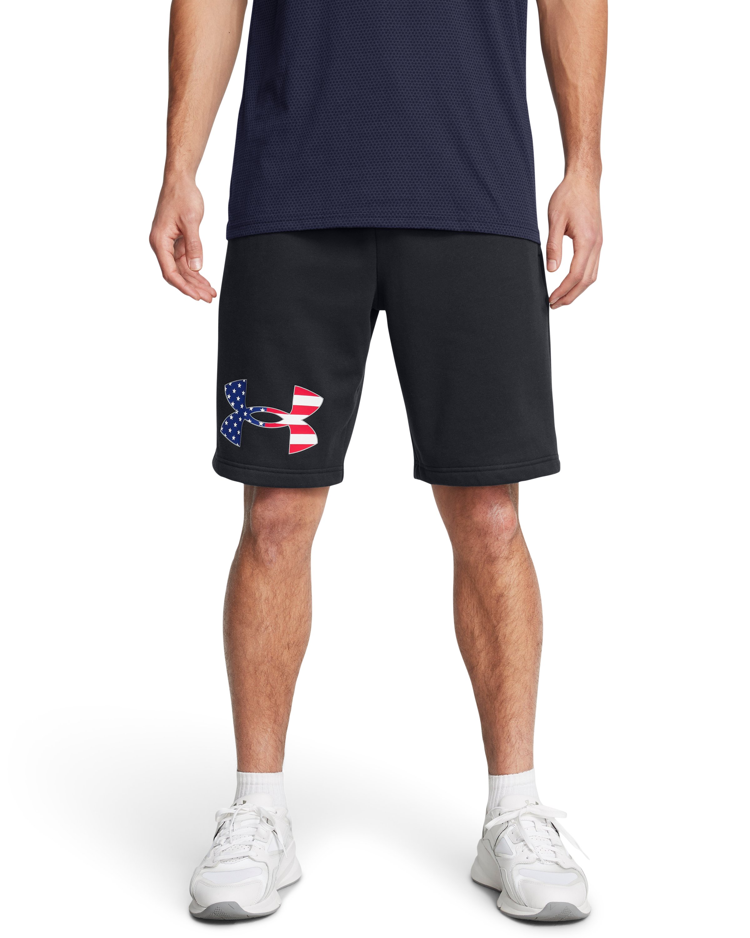 UA Rival Fleece Freedom Big Flag Logo Men's Shorts 3