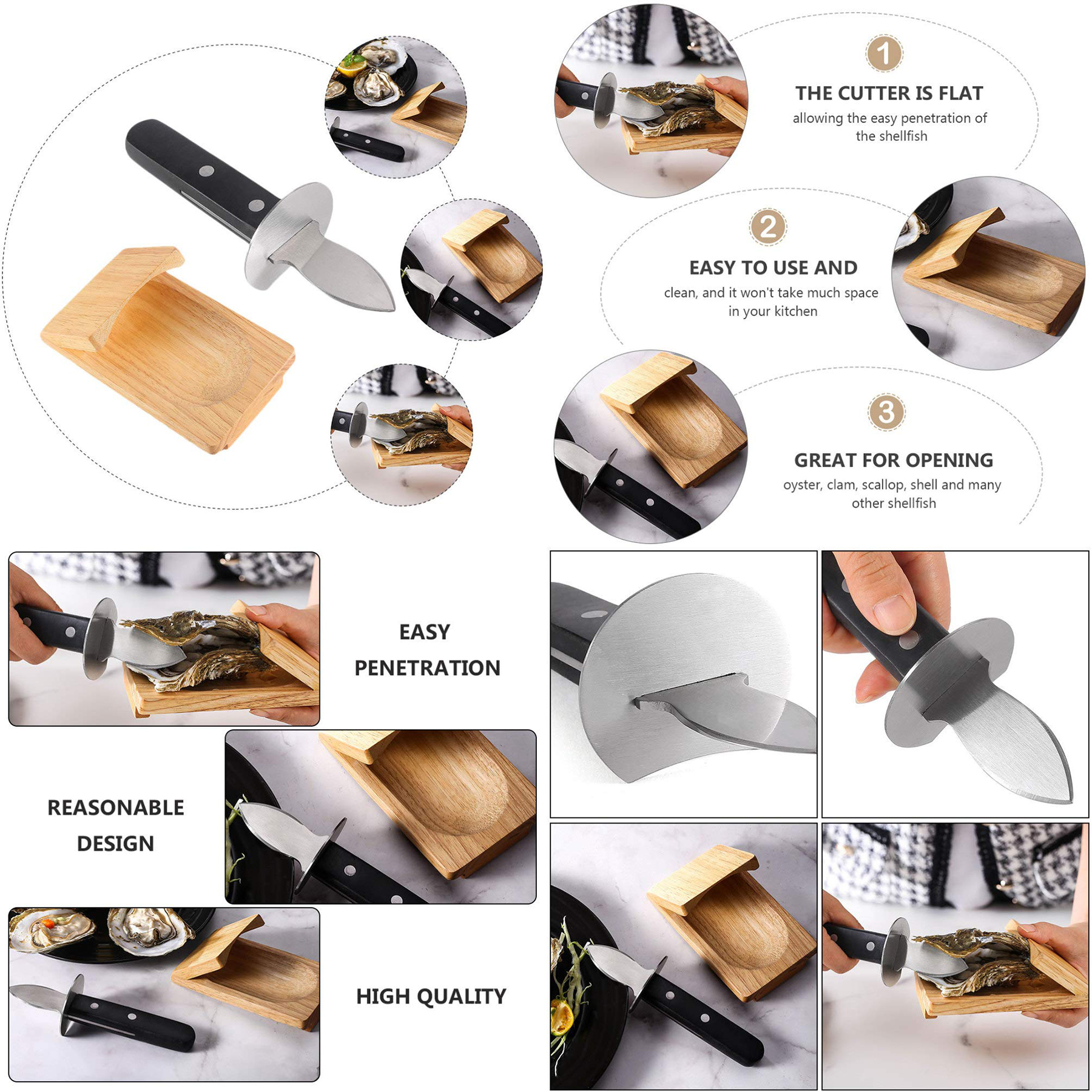 Oyster Knife Shucker Set 1
