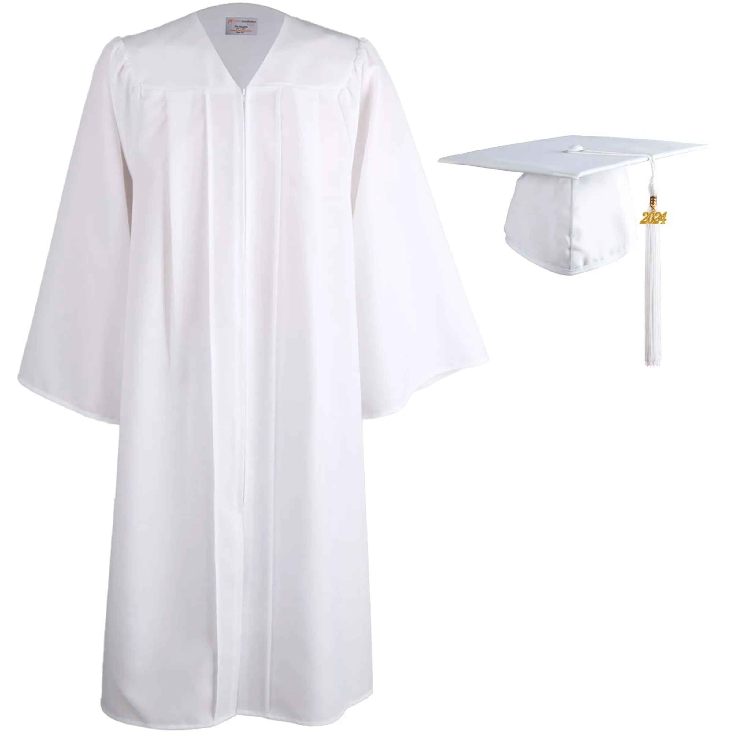 Polyester Matte Graduation Hat And Dress Paired With Tassels 9