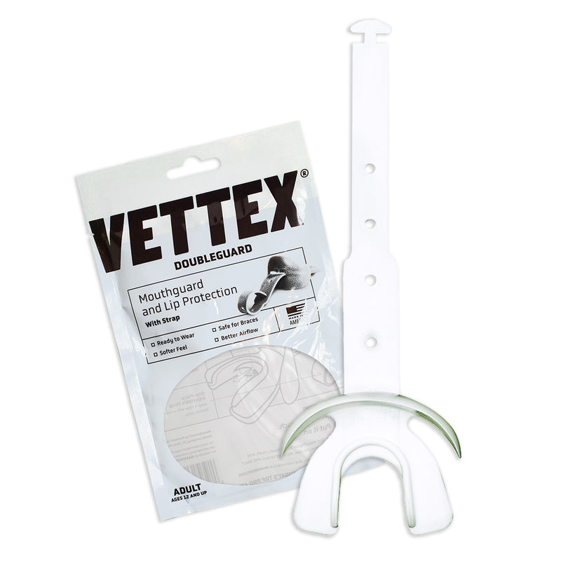 Vettex Football Doubleguard Mouthguard Breathable Doubleguard with Lip Protection and Strap - Adult 14