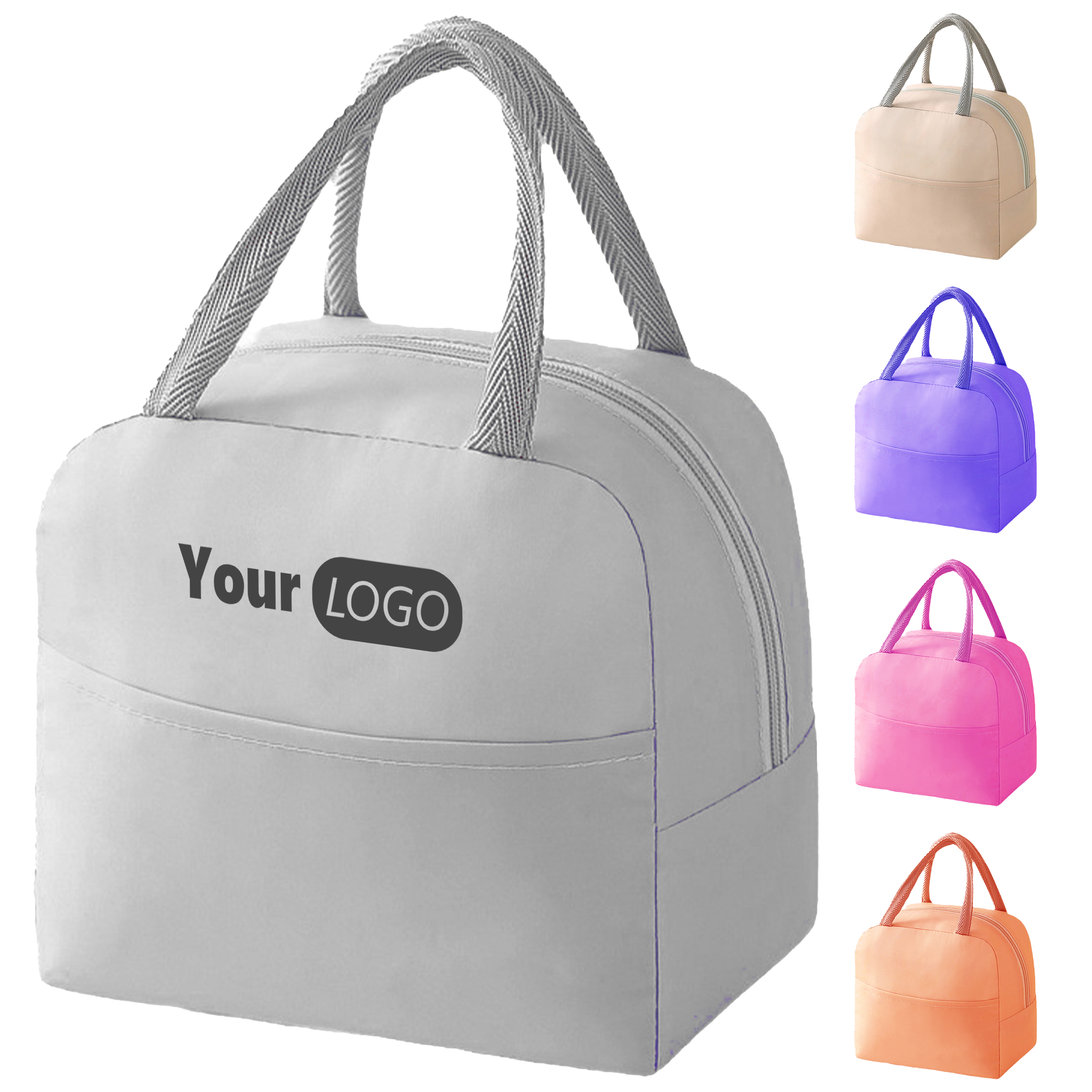 Oxford Solid Color Twill Lunch Bag With Logo 2