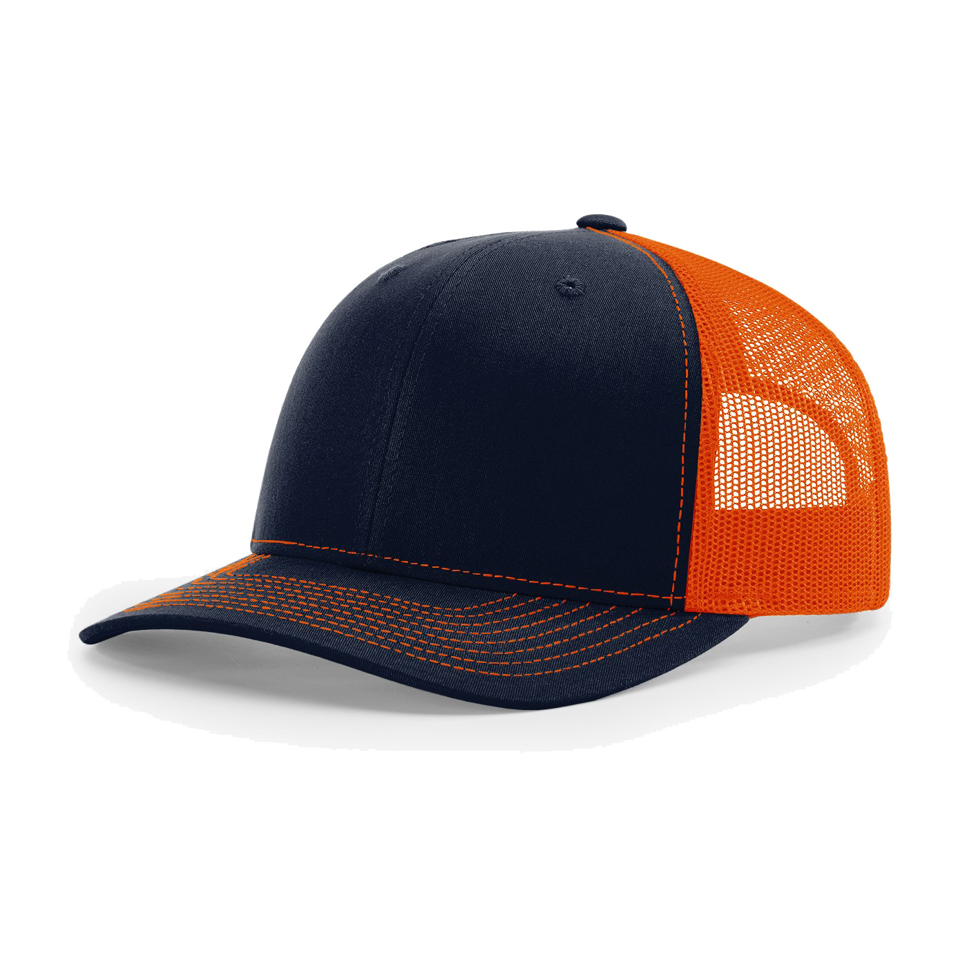 Richardson 112 6-Panel Snapback Trucker Hat w/Leatherette Adhesive Patches or Embroidery 62