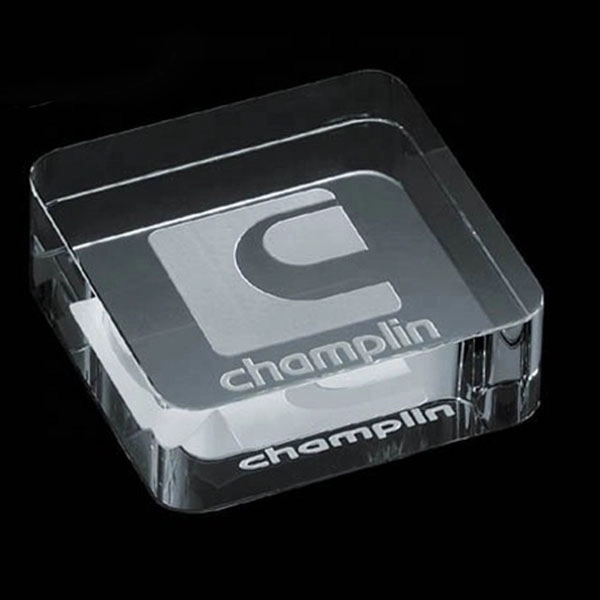 Crystal Rounded Corner Square Paperweight 2