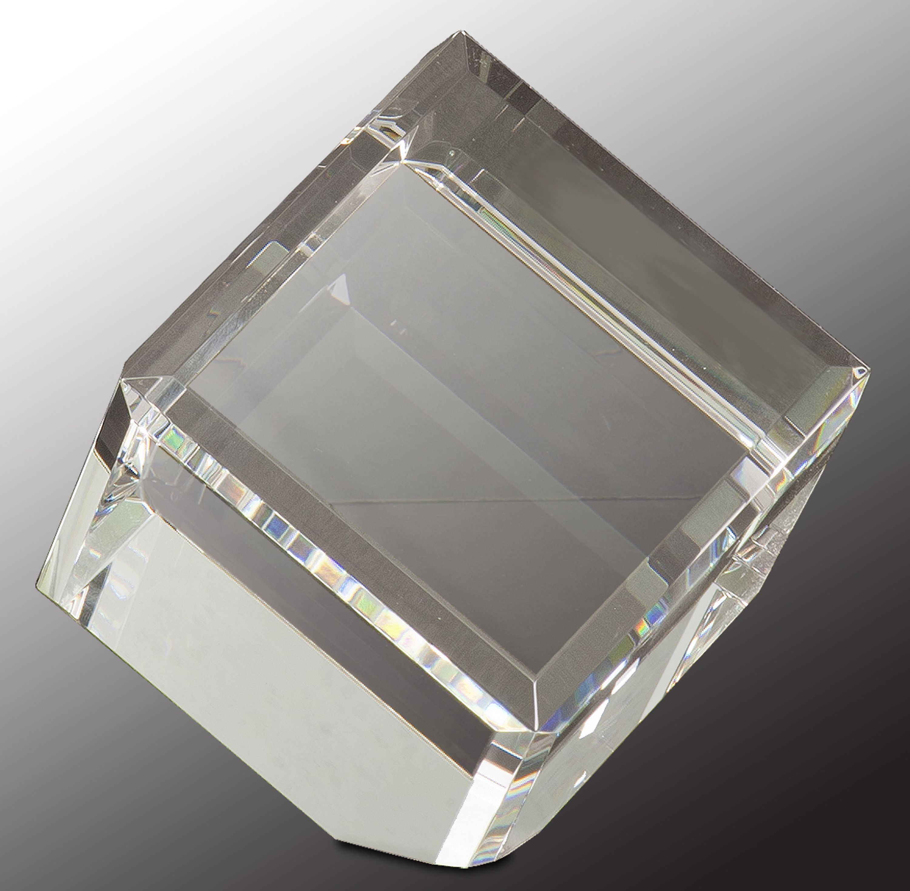 3 1/2" x 3 1/2" Crystal Cube Crystal Award 3