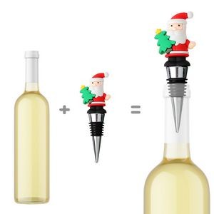 Festive PVC Tree Santa Claus Wine Cork Bottle Stopper 8