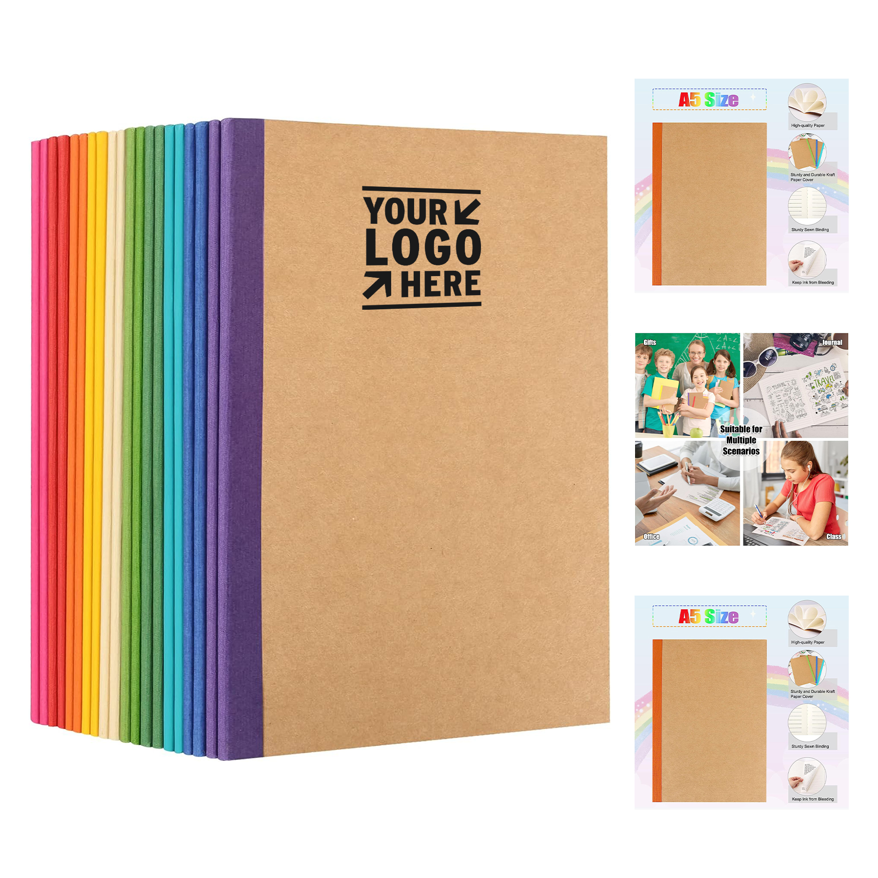 8.3" x 5.5" 30 Sheets kraft Notebook