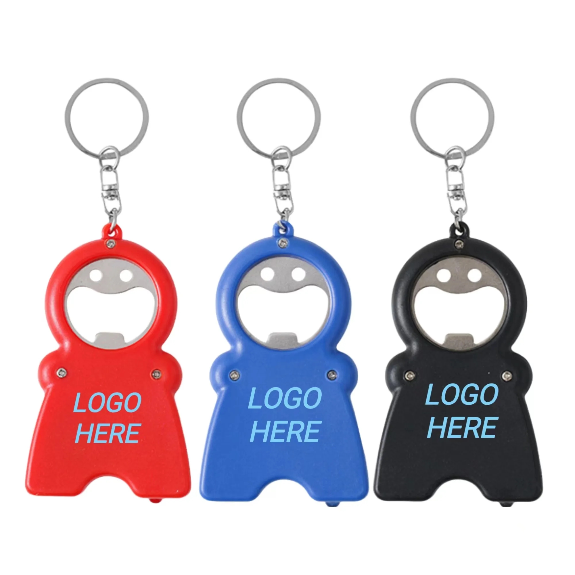 3-in-1 Bottle Opener Flashlight And Tape Measure Keychain 2
