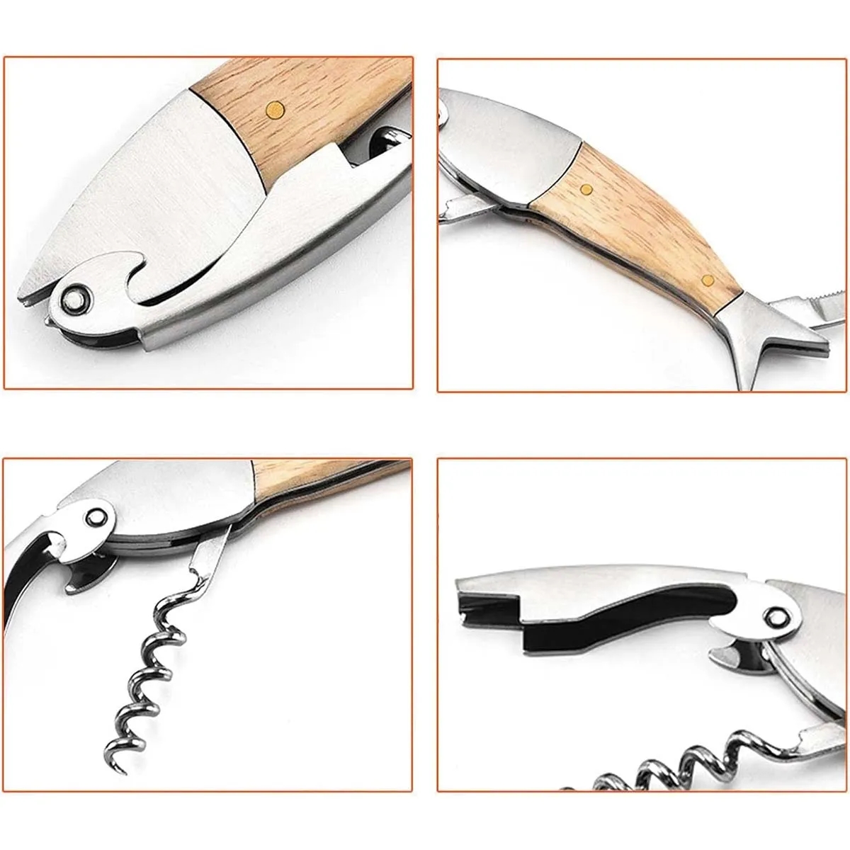 Multifunction Stainless Steel Fish Shaped Wine Beer  Opener 4