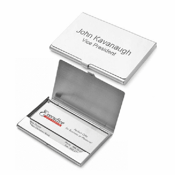 Polished Steel Engraved Business Card Holder 2