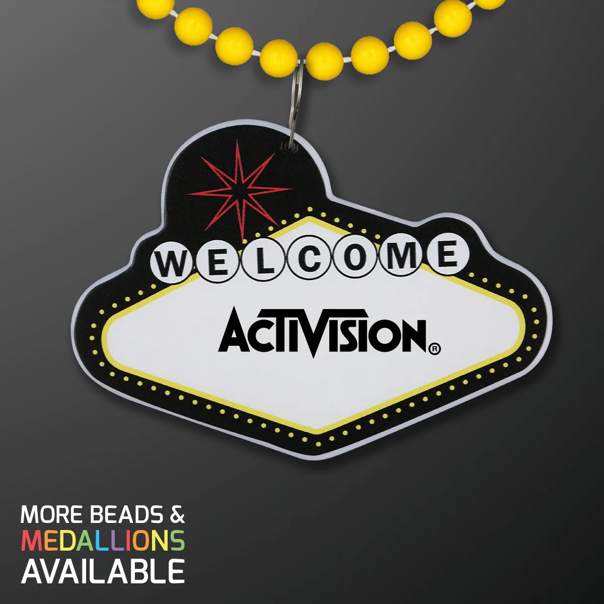 Imprinted Vegas Sign with Beaded Necklace 4