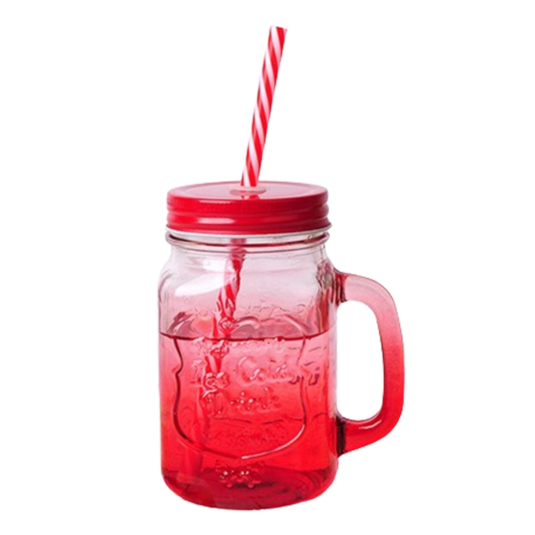 Gradient Mason Jars W/ Cover And Straw 2