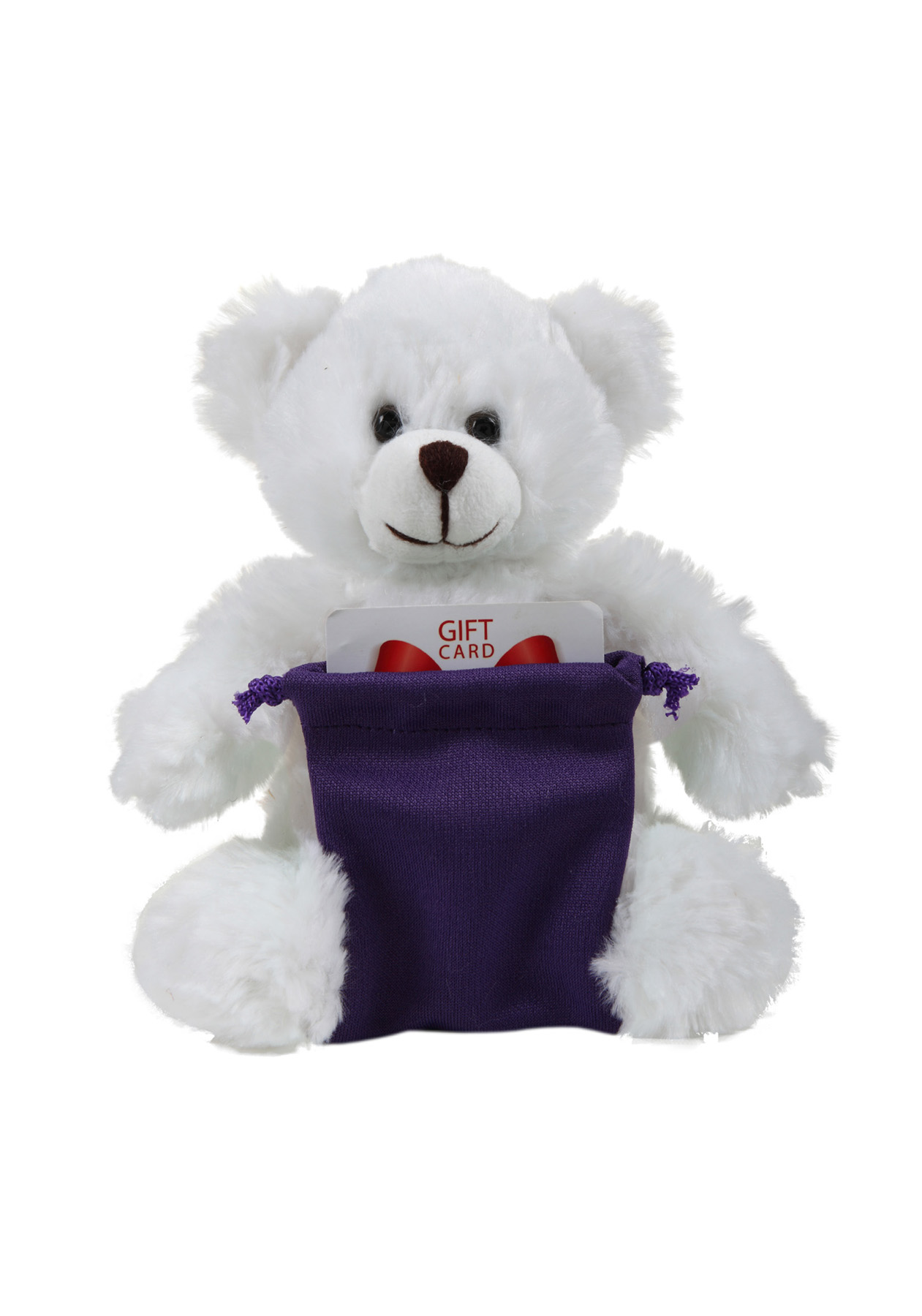 soft plush White Bear with gift card sack