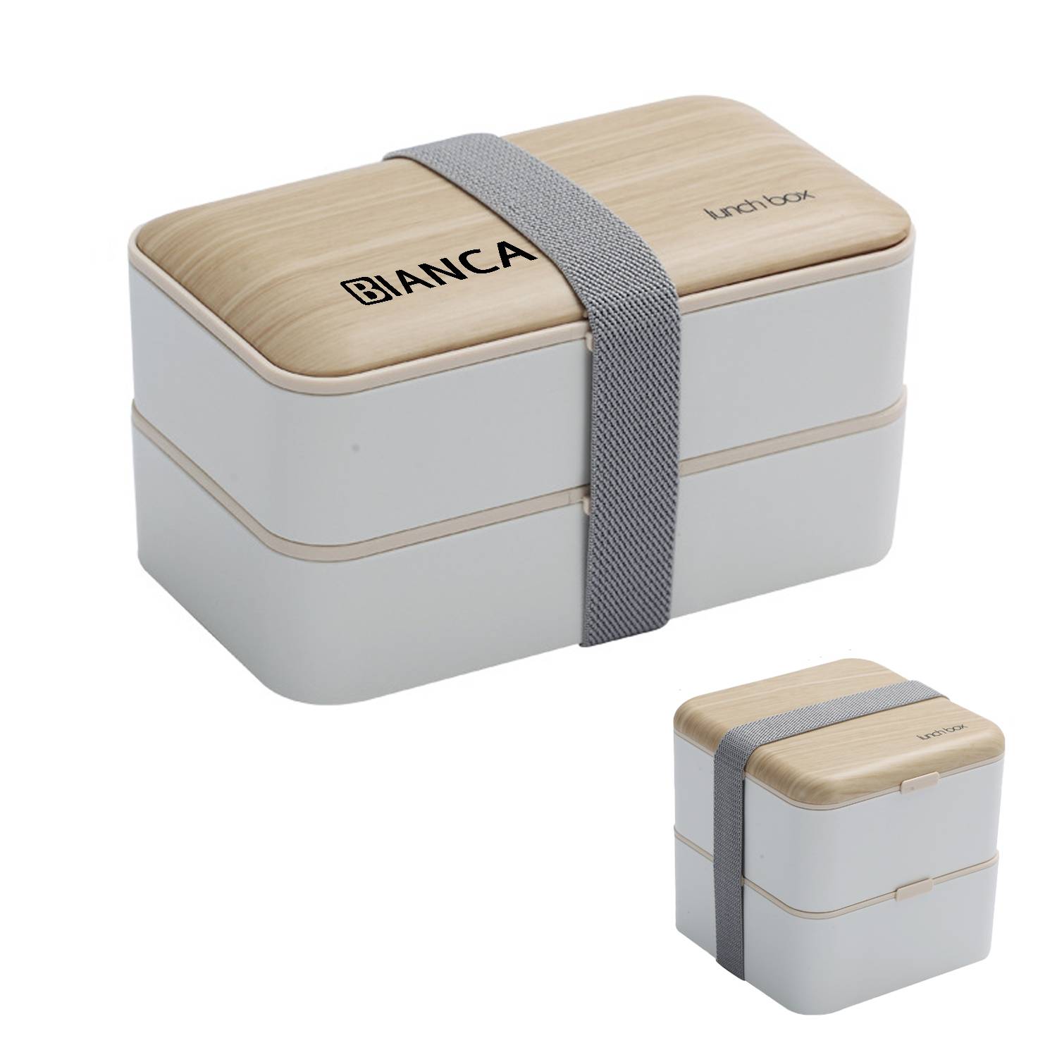 PP Japanese Style 2 Layer Food Lunch Box W/ Utensils 1