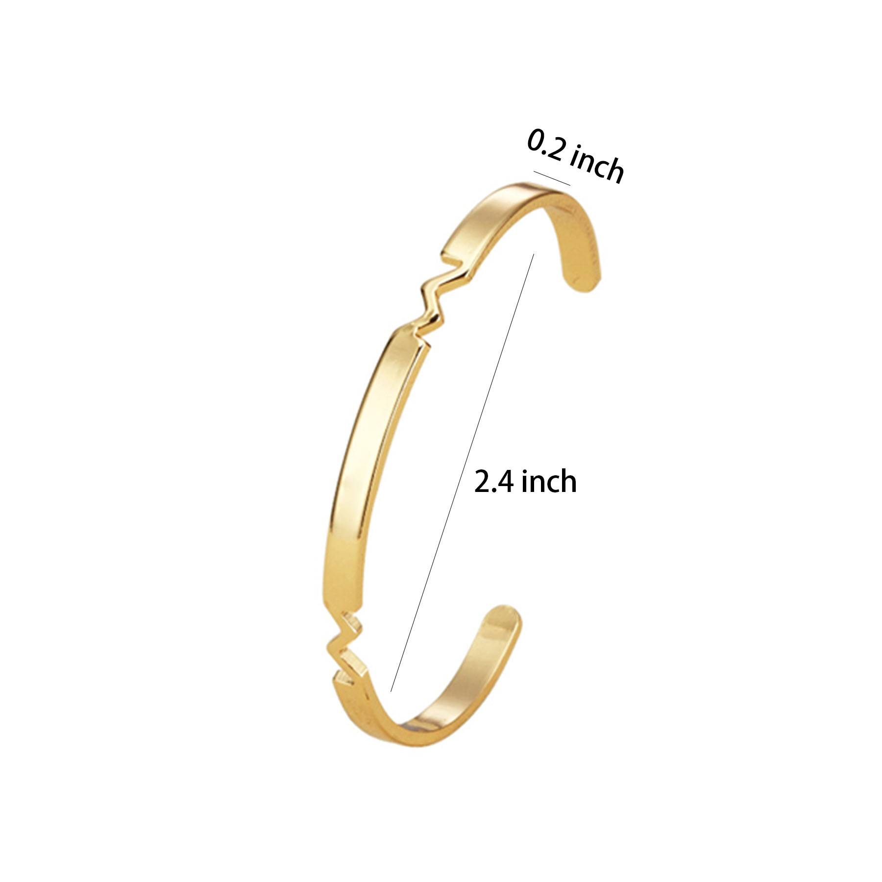Engraved C-shaped Open Bracelet 3