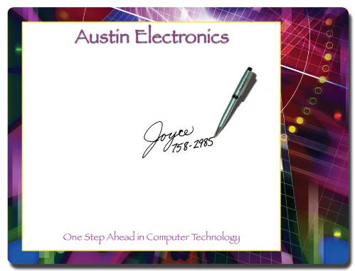 40 Mil. Write on/ Wipe off Premium Plastic Memo Board (Full Color) 1