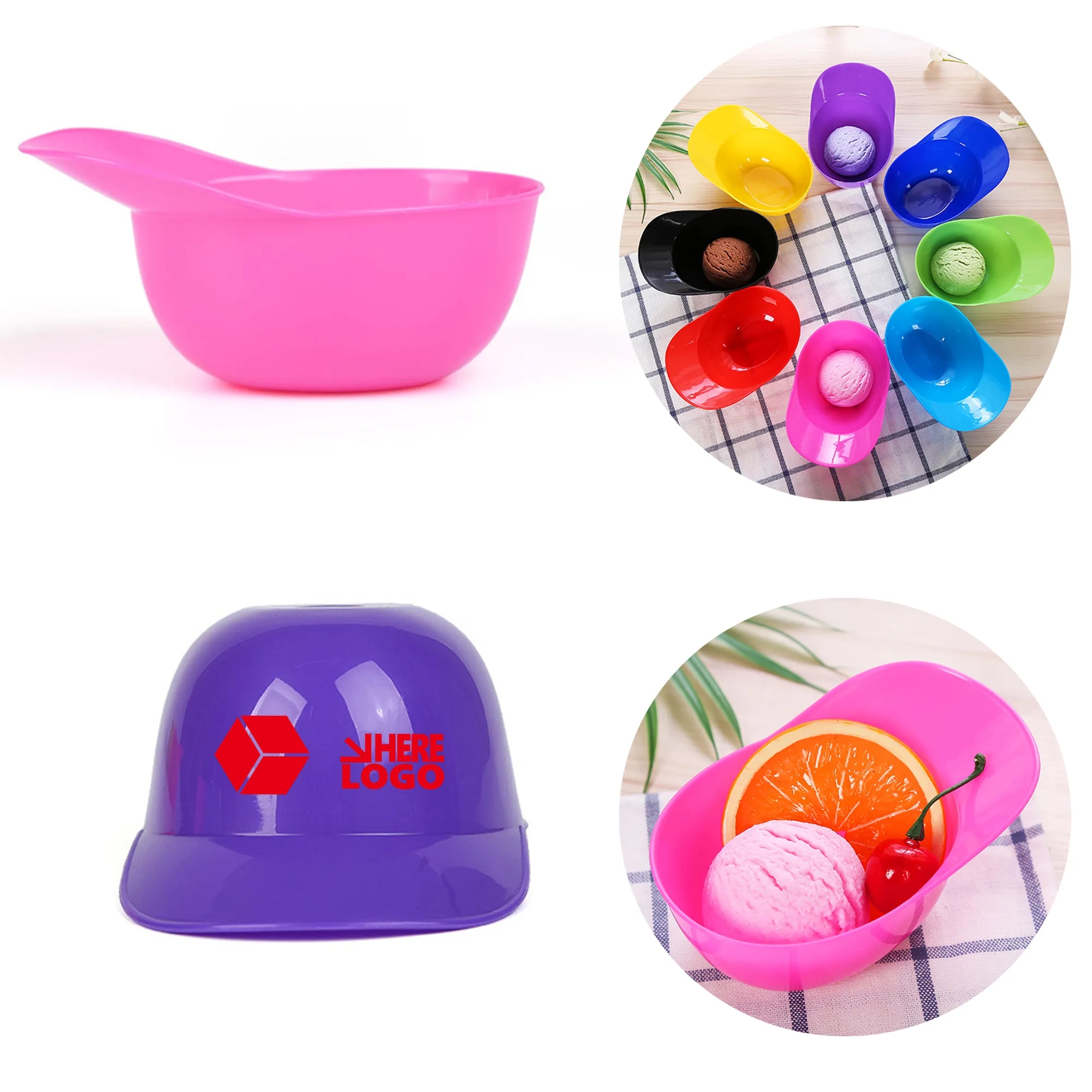 8oz Baseball Helmet Ice Cream Bowls 1