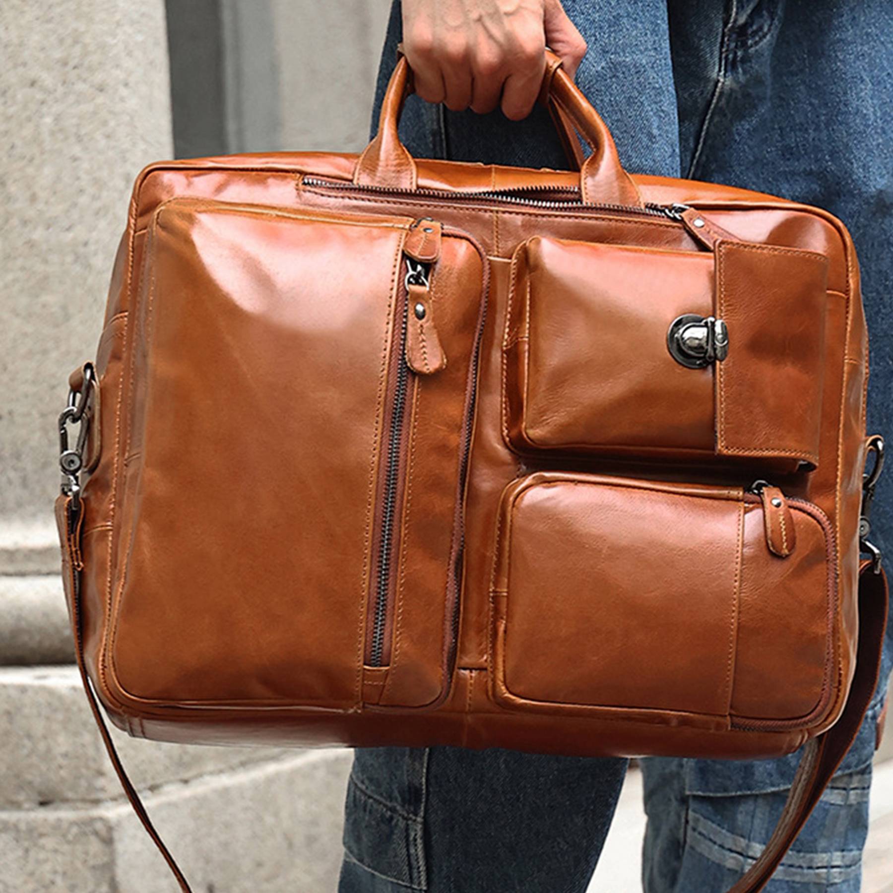 Vintage 17 Inch Laptop Crossbody Shoulder Bag 3