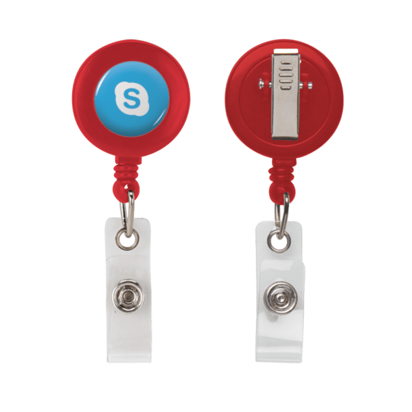 Retractable Zip Cord w/ Epoxy Dome & Vinyl Snap Attachment w/ Bulldog Clip 23