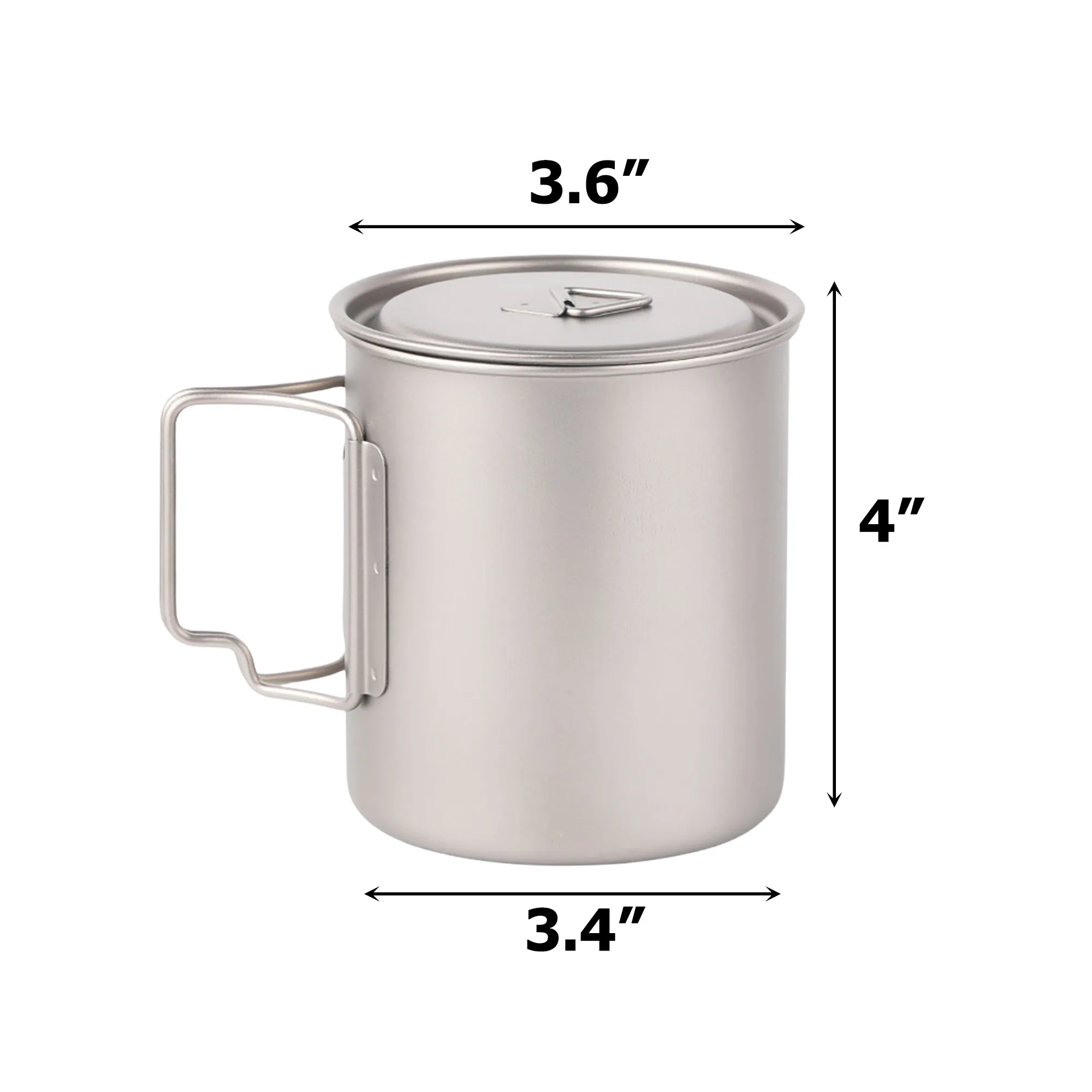 MOQ50 19oz Outdoor Folding Handle Travel Titanium Cup With L 1