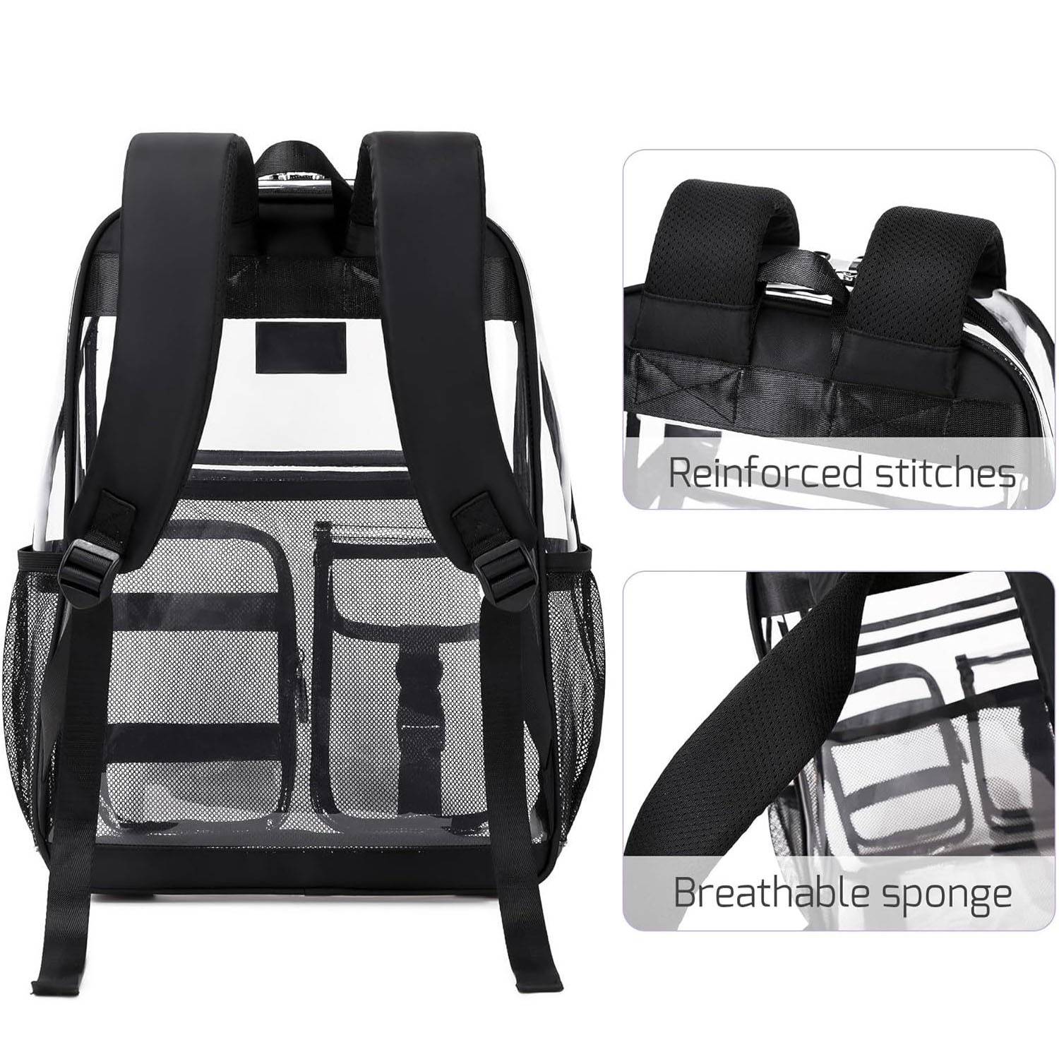 Large Capacity Heavy Duty PVC Clear Backpack 9