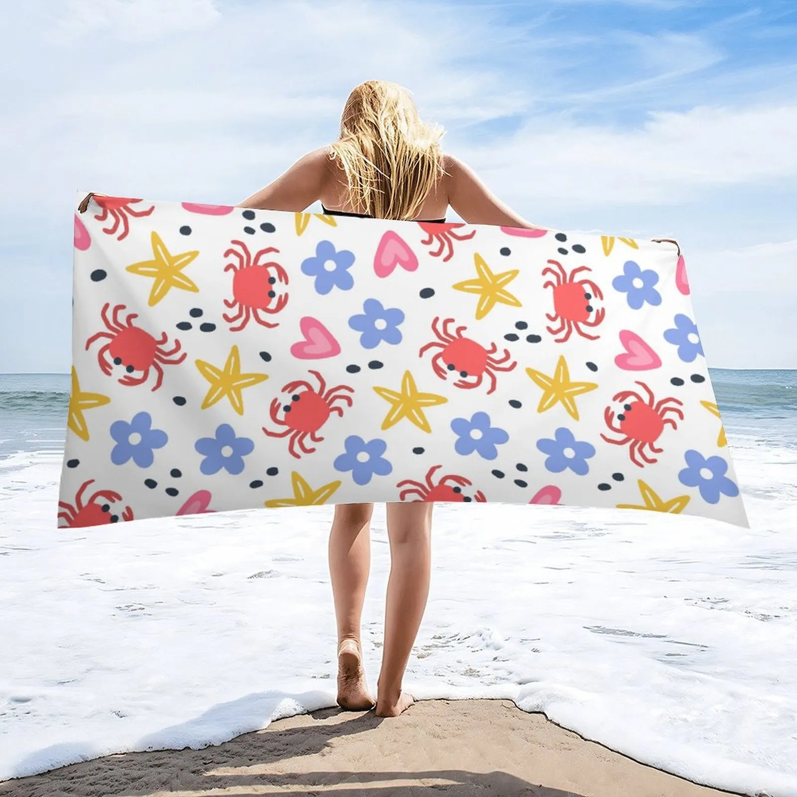 Bulk Custom Beach Towels Personalized Logo Soft Velour for Resorts Hotels 3