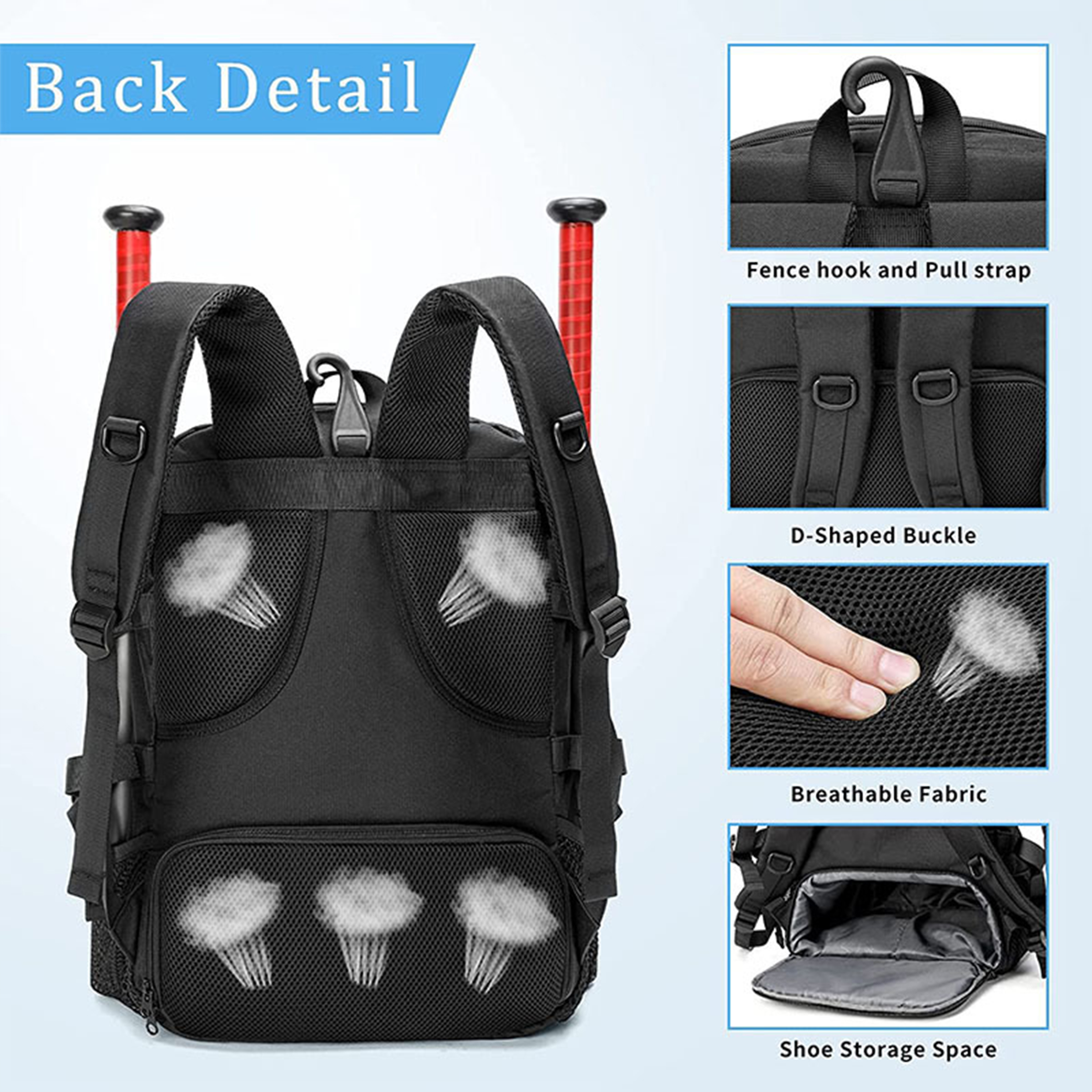 Oxford Large Capacity Baseball Backpack 2