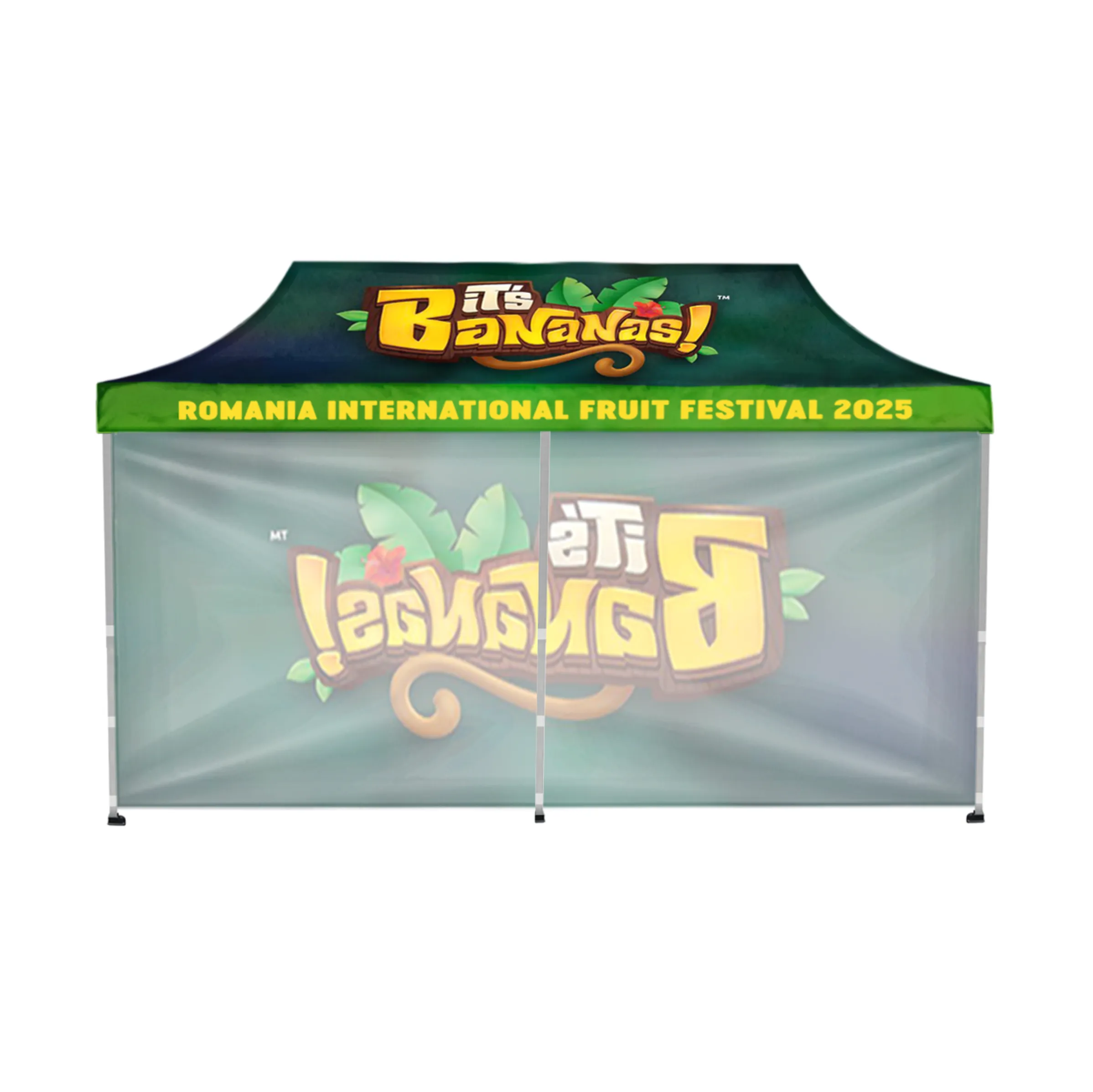 10'x20' Tent Canopy w frame, 1 long full wall 6