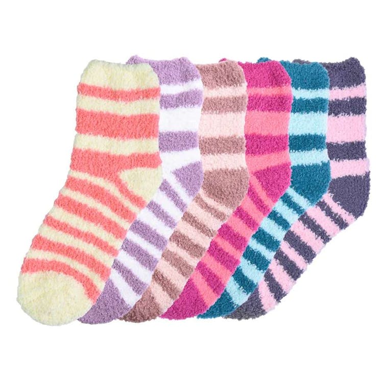 Women's Plush Socks - Small Stripes Size 9-11 3-Pack 2