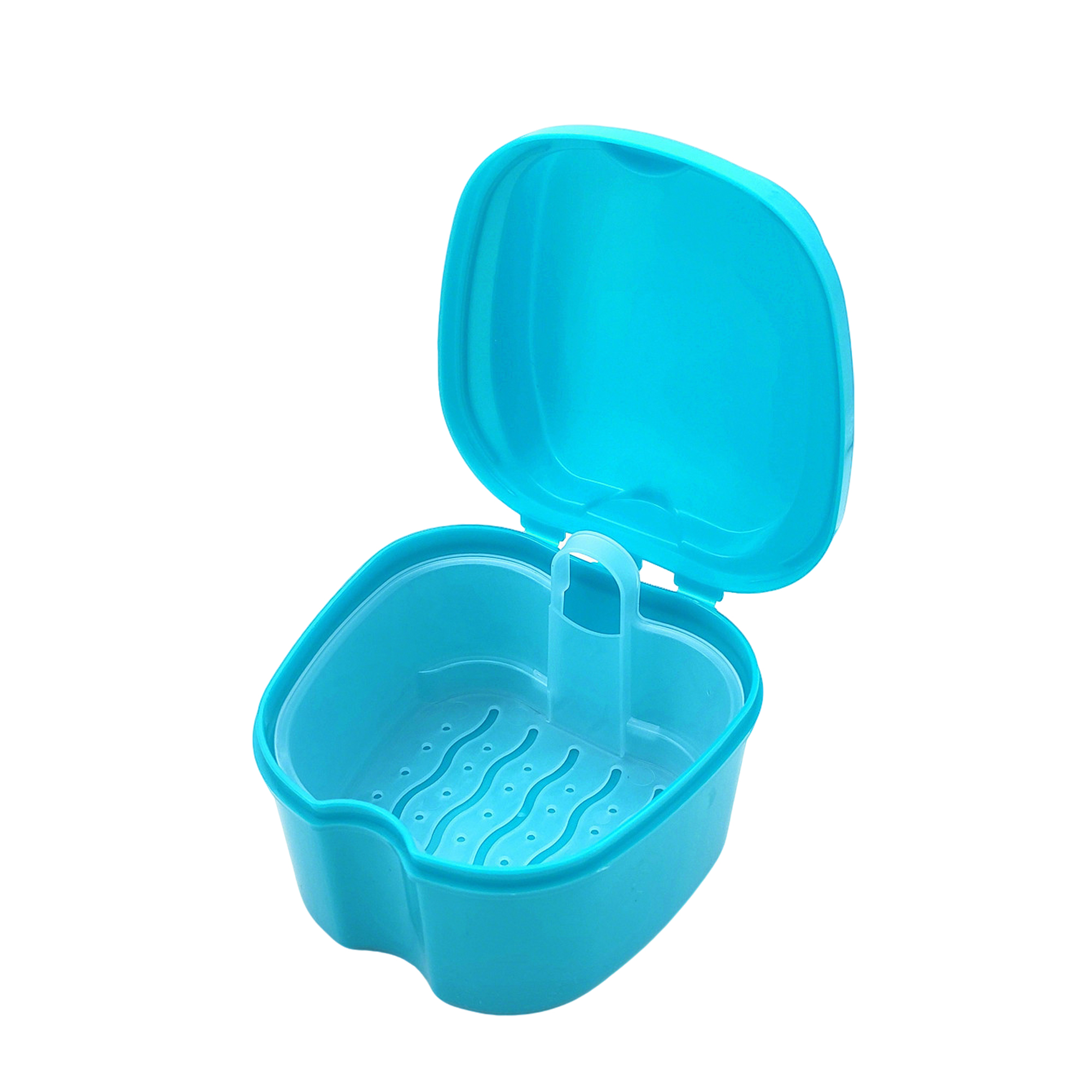 Portable Denture Soak Cup With Lift Out Strainer 3.54" Length X 3.74" Width X 2.56" Heig 3