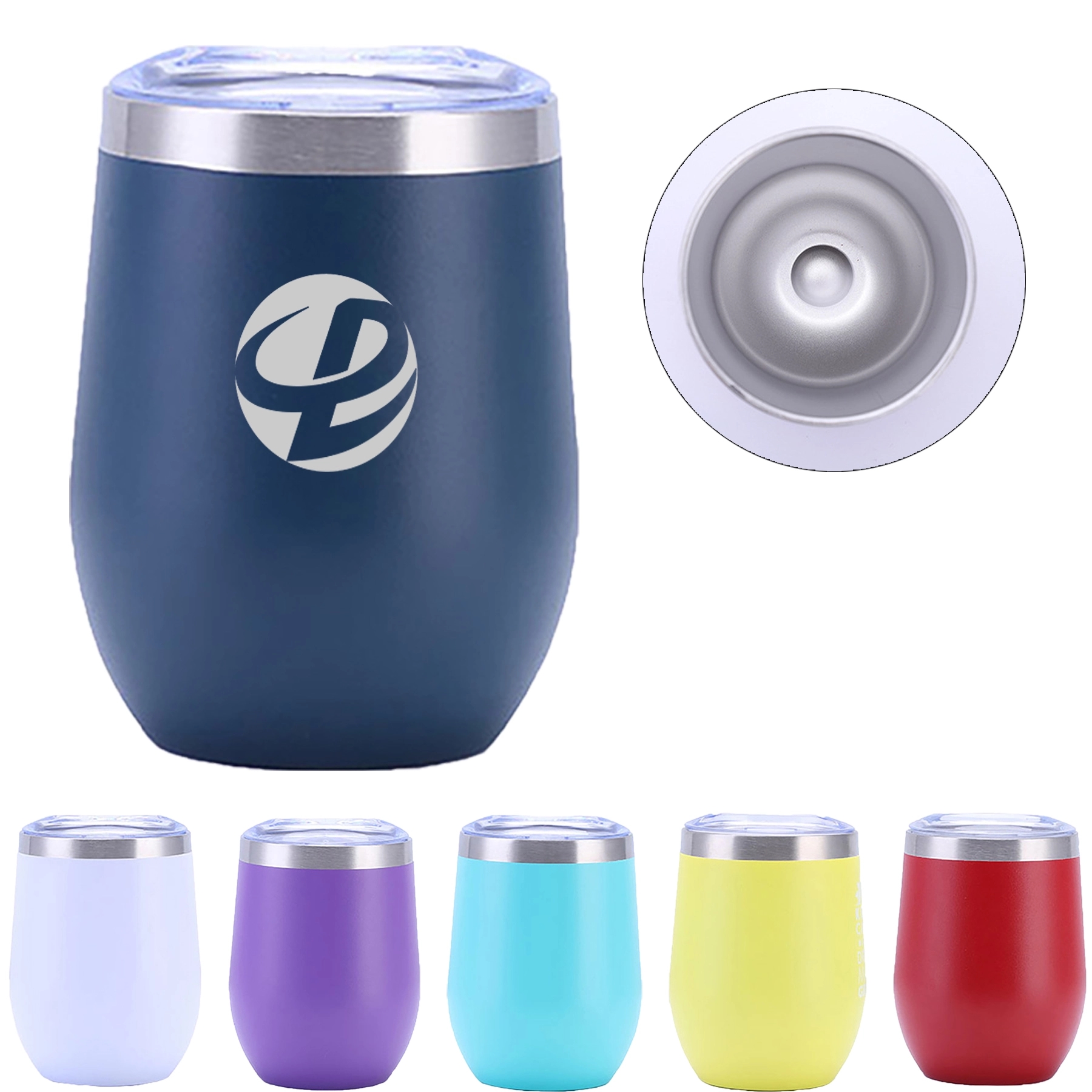 12 OZ Engraved Stainless Steel Wine Cup with Lid Can Cooler 1
