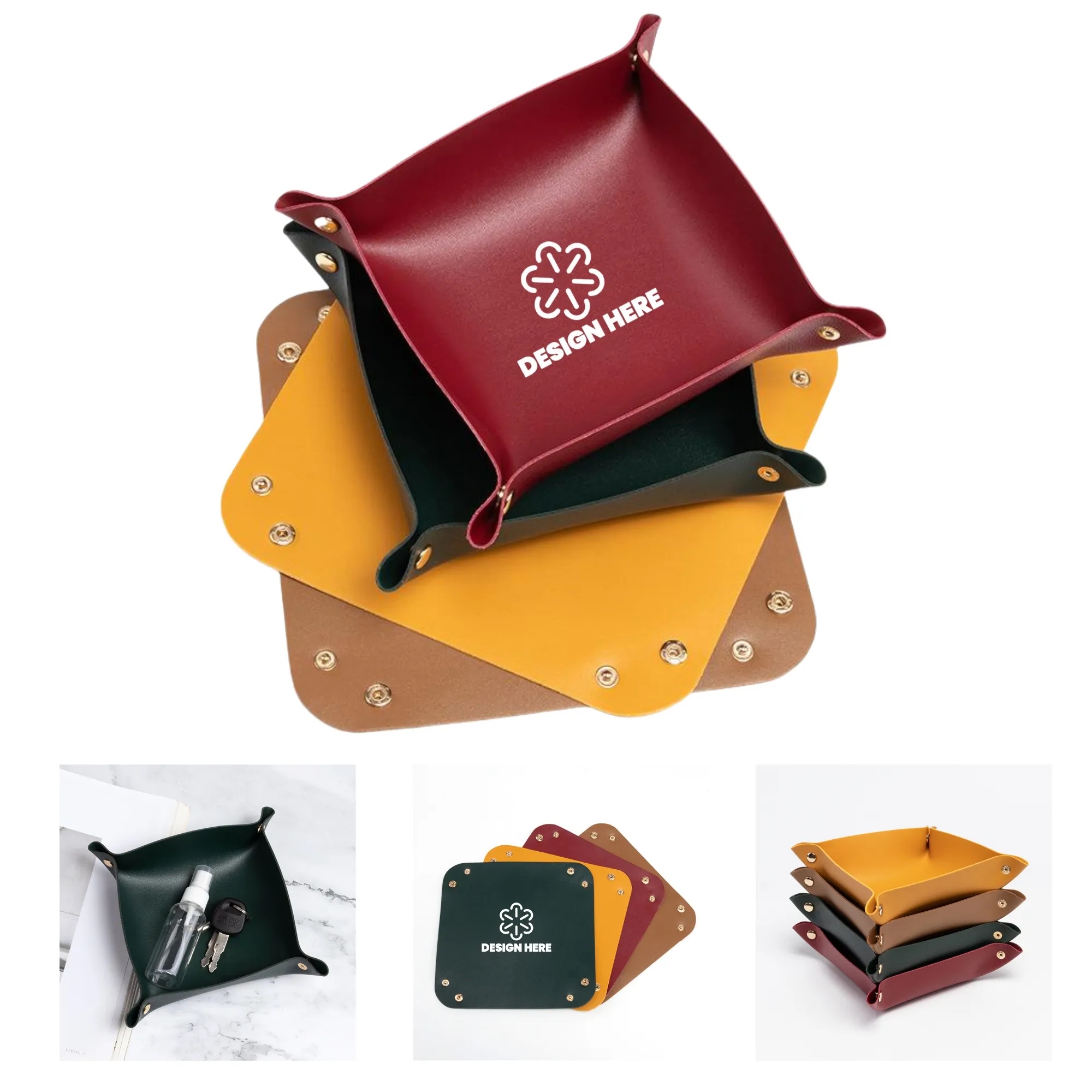 Detachable PU Storage Tray/Coaster Multifunctional 5