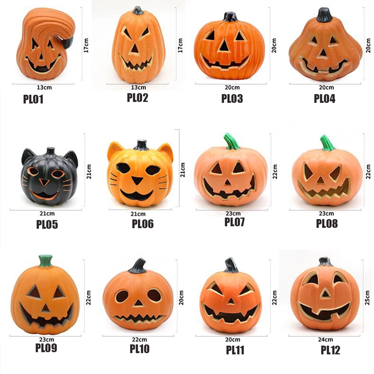 Halloween LED Battery Orange Pumpkin Lantern Lights 3