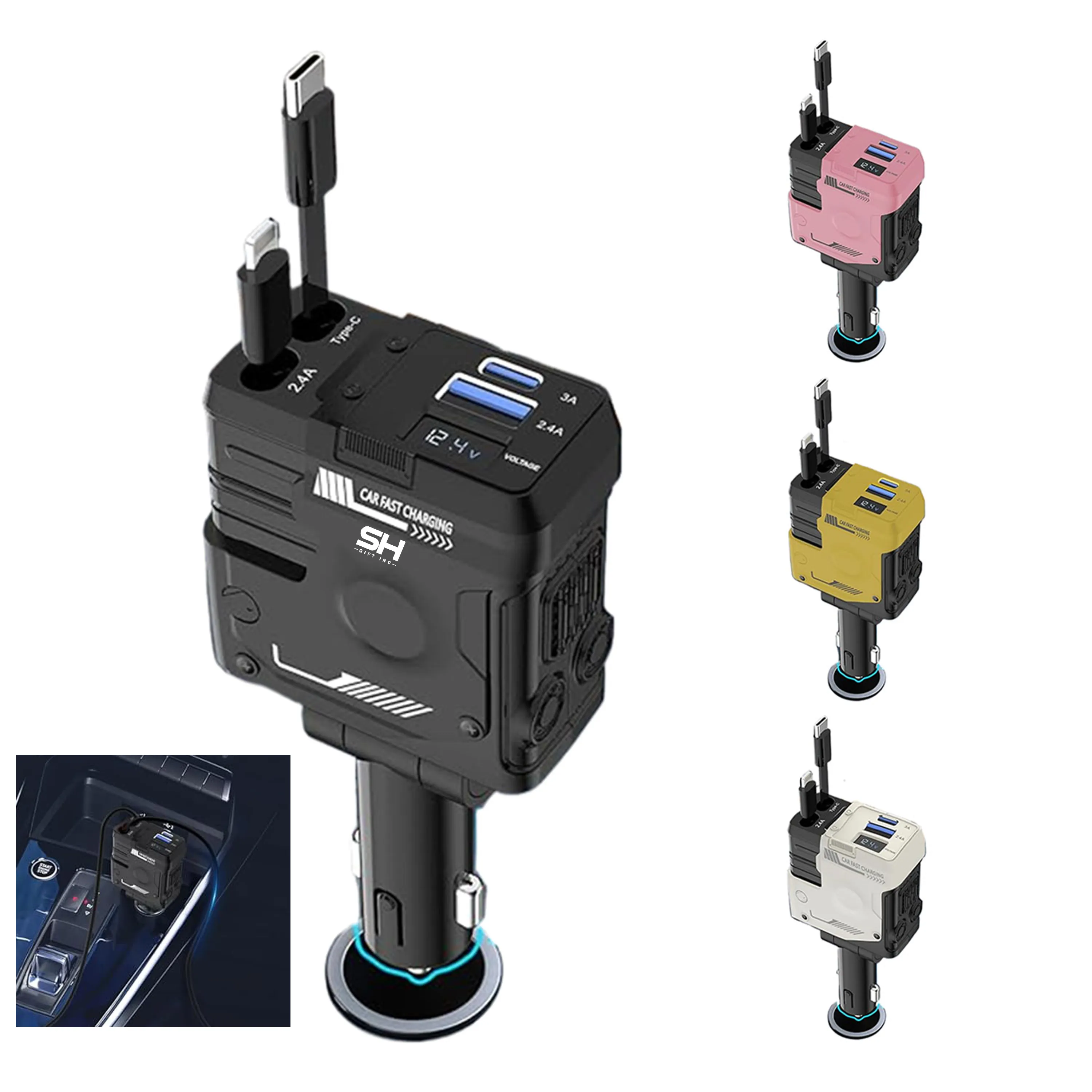 4-in-1 Fast Charge Car Charger Adapter 3