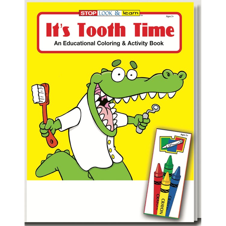It's Tooth Time Coloring Book Sets - 4 Pack Crayons Ages 3-11 2