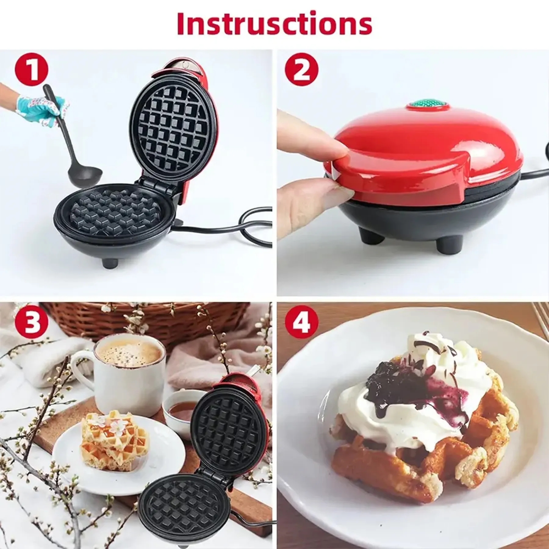 Waffle Cake Pancake Making Machine Cooking Appliance 9