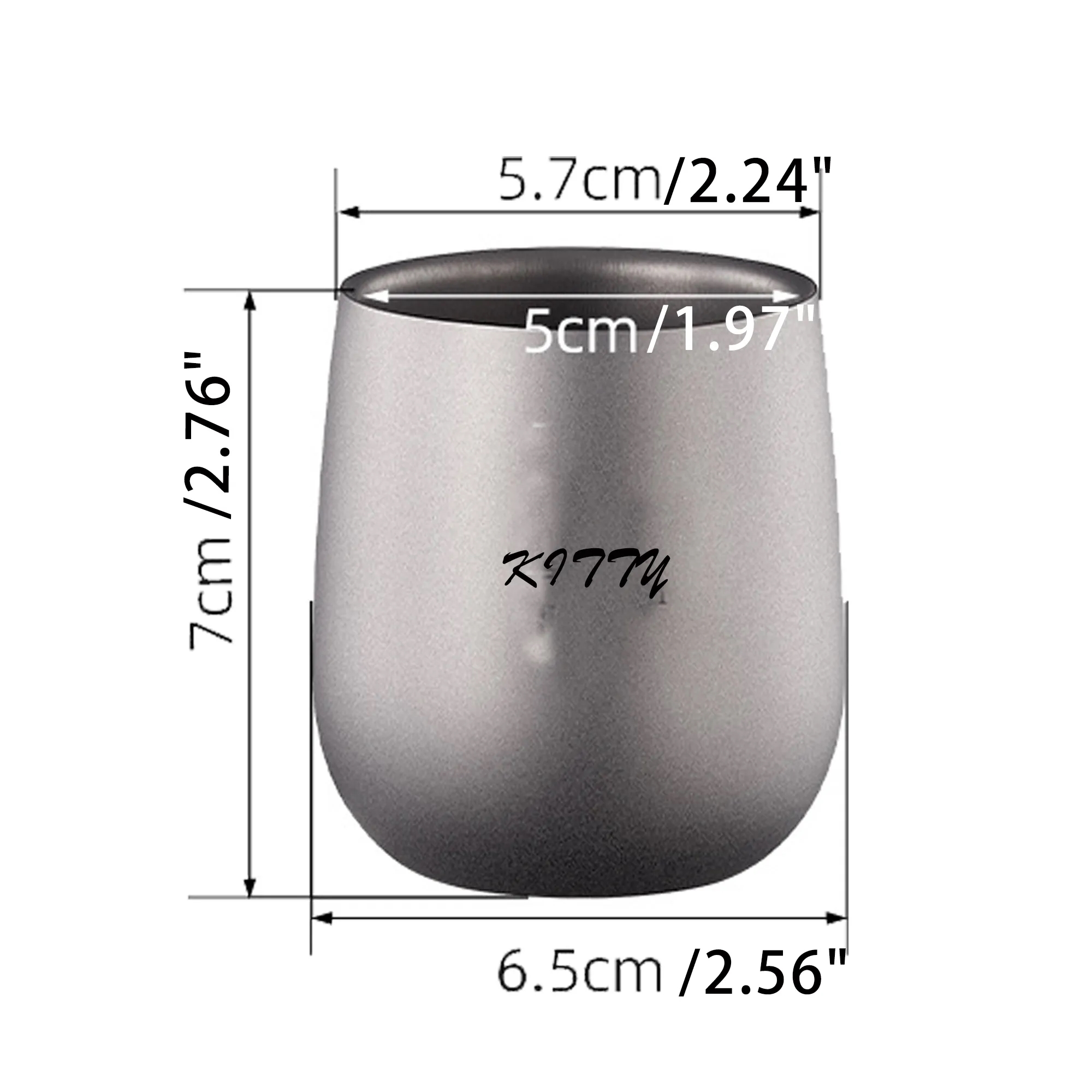 Pure Titanium Double-Layer Anti-Scald Goose Egg-Shaped Cup 3