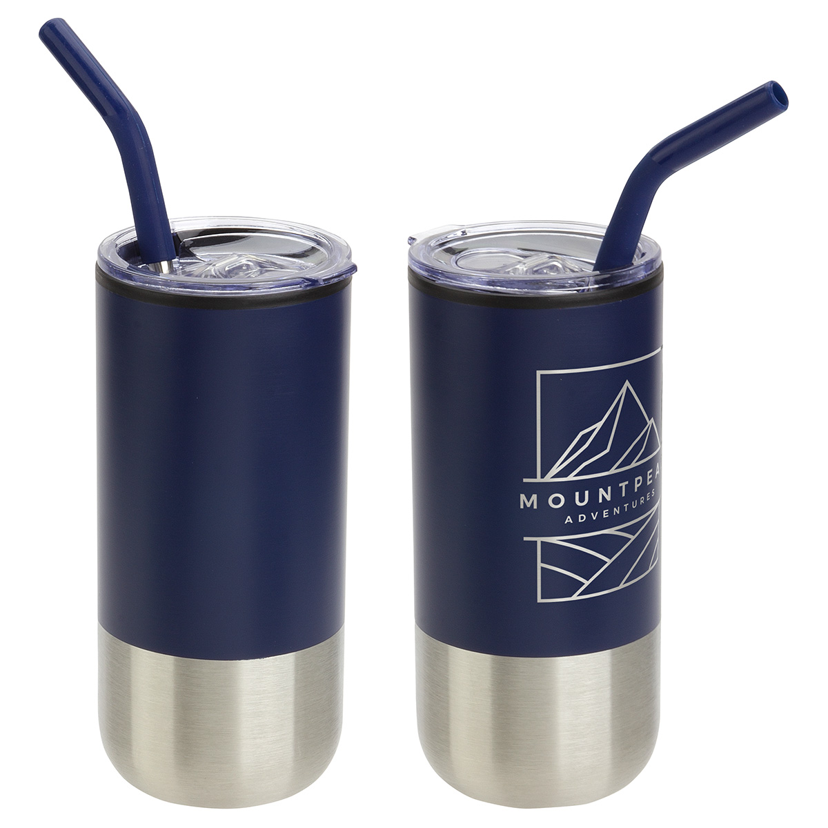 Oxford 16 oz Stainless Steel/Polypropylene Tumbler with Straw 7