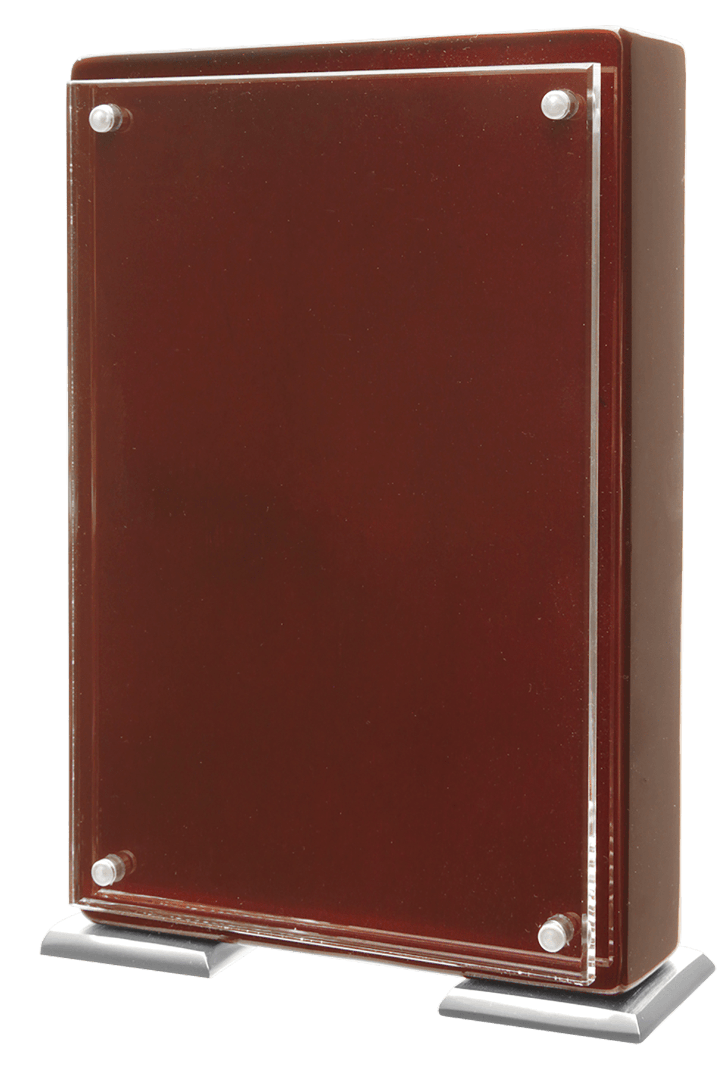 7 1/4" Rosewood Finish High Gloss Floating Acrylic Standup Plaque 7