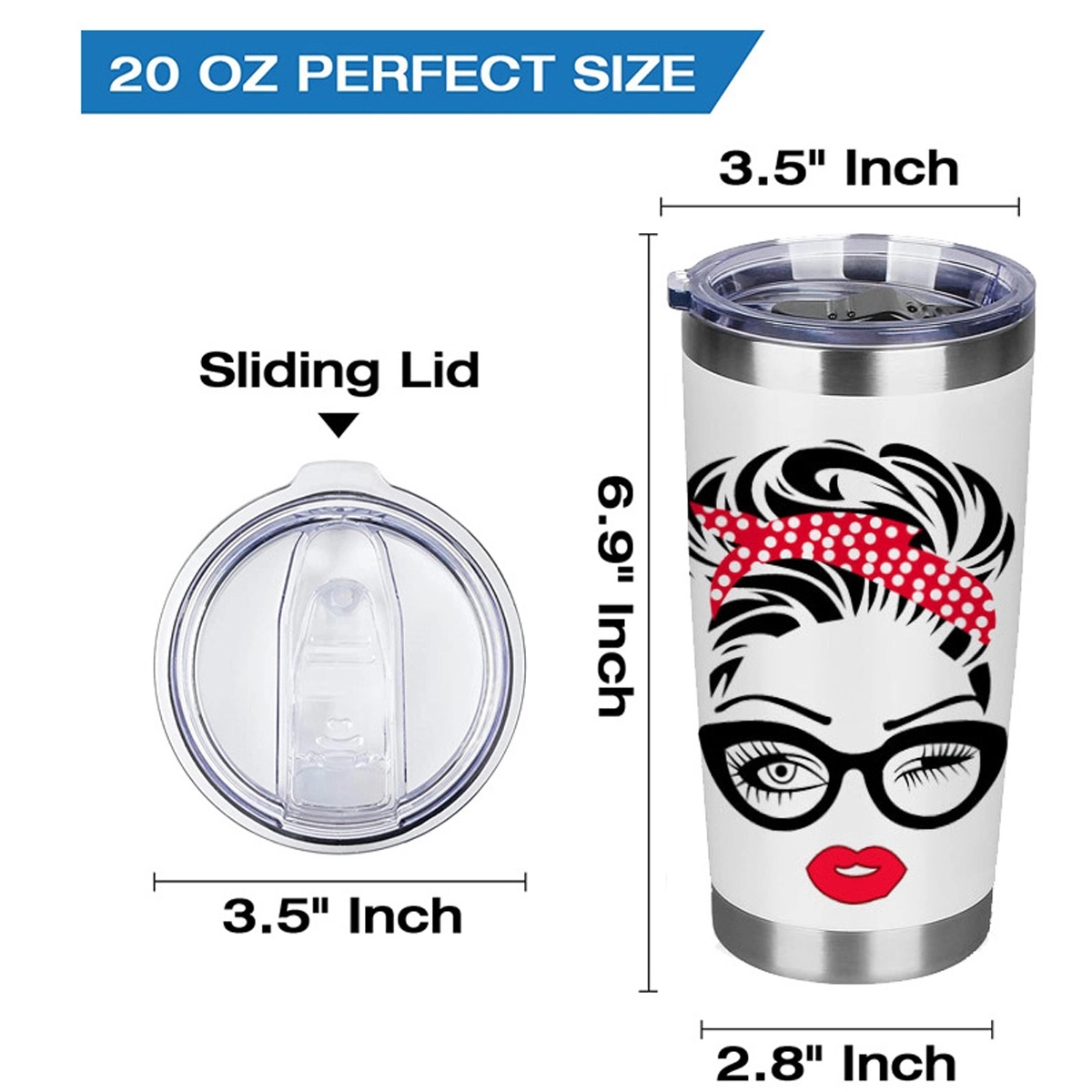 20 oz. Personalized Gift Printed Tumblers with Lid and Straw 4