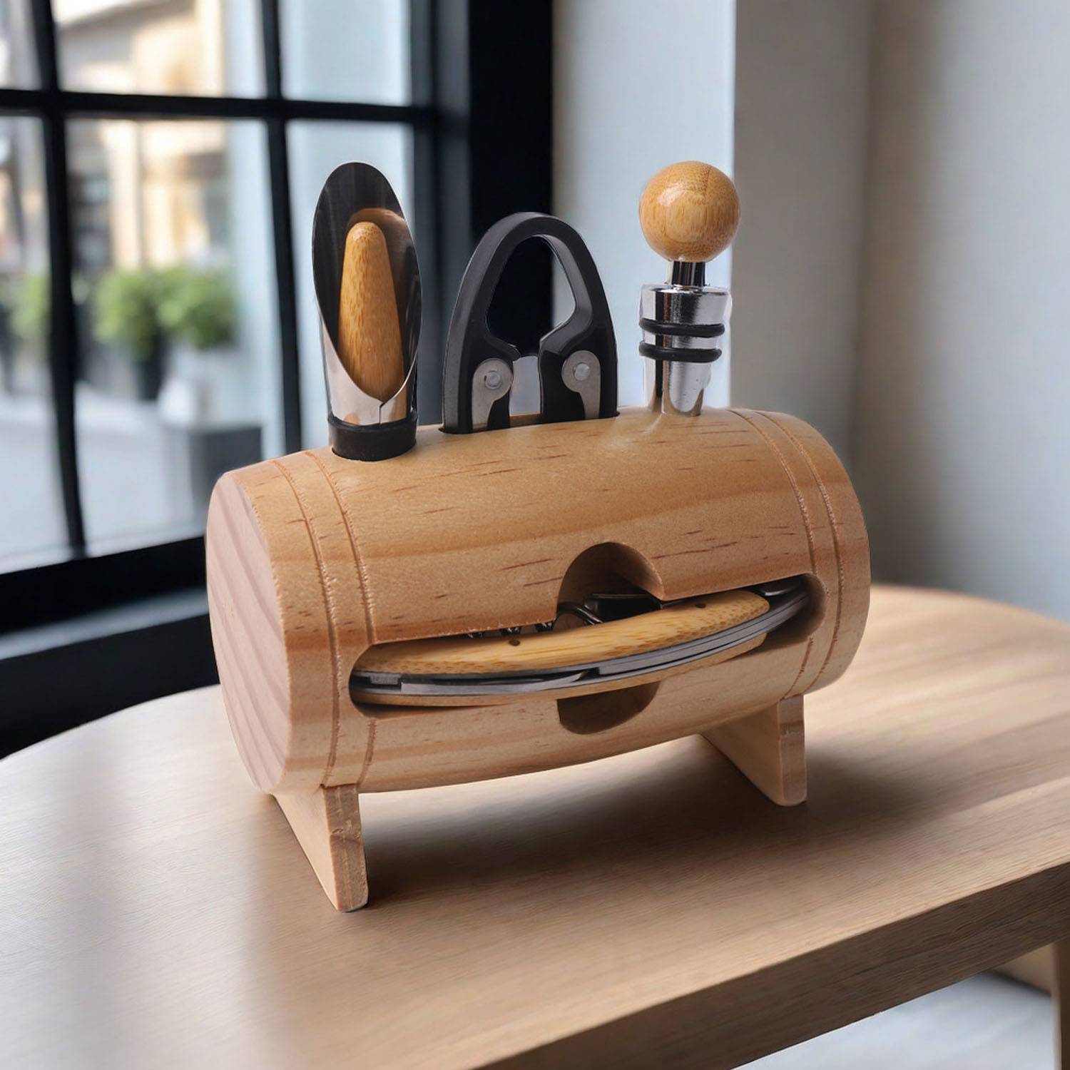 Bamboo Barrel Wine Set 8