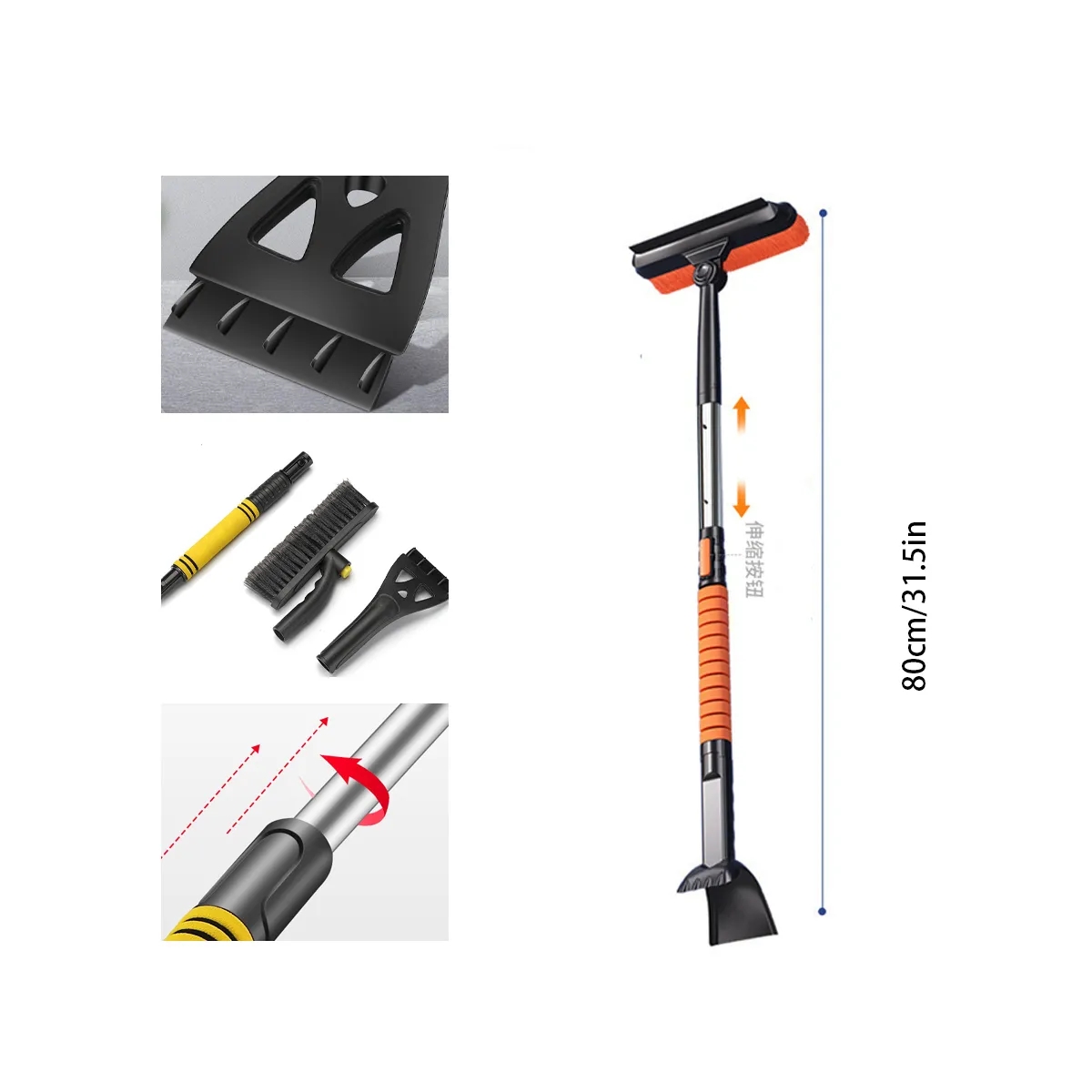 Extendable Snow Brush And Ice Scraper Auto Tool 3