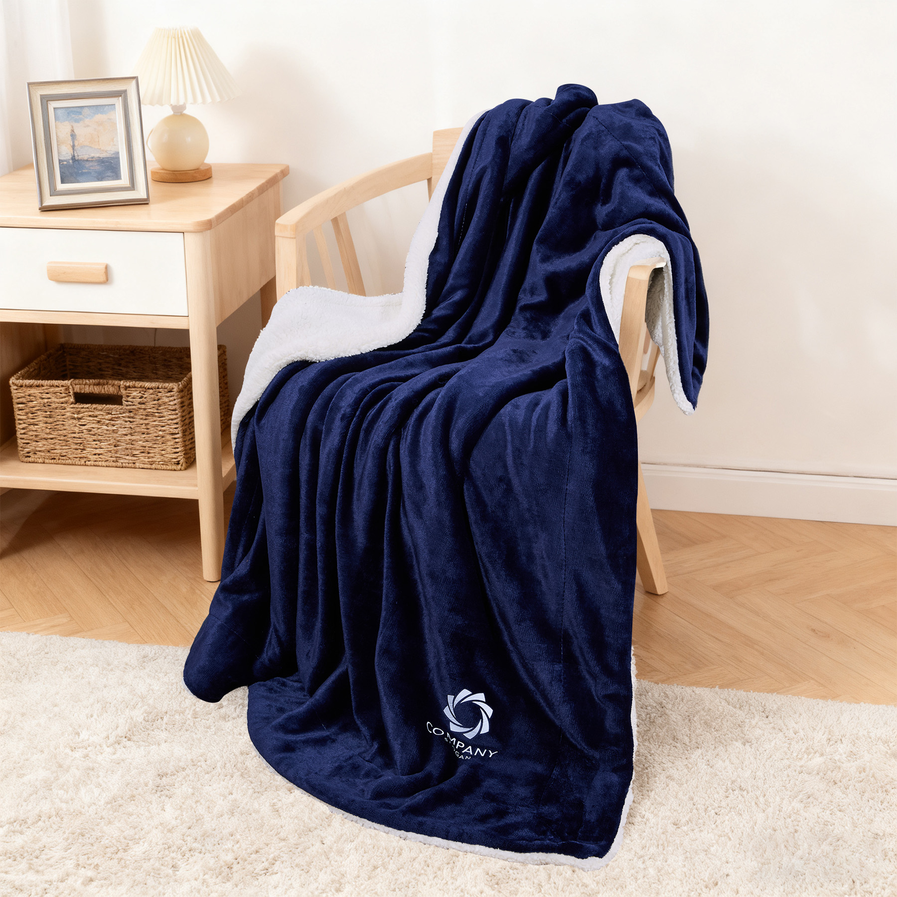 Dual Layer Soft Micro Mink Sherpa Blankets 50" X 60" 1