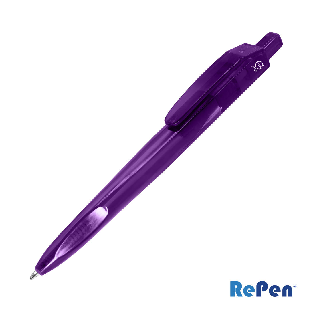 RePen® Squared Translucent Clicker rPET Pen 1